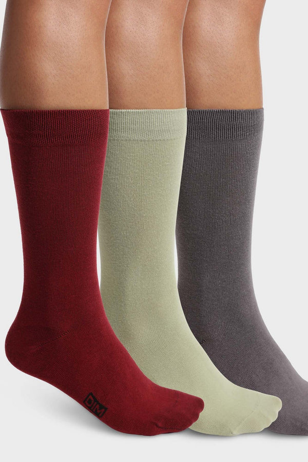 Высокие мужские носки D06ZA (3 шт.) gris/rouge/s