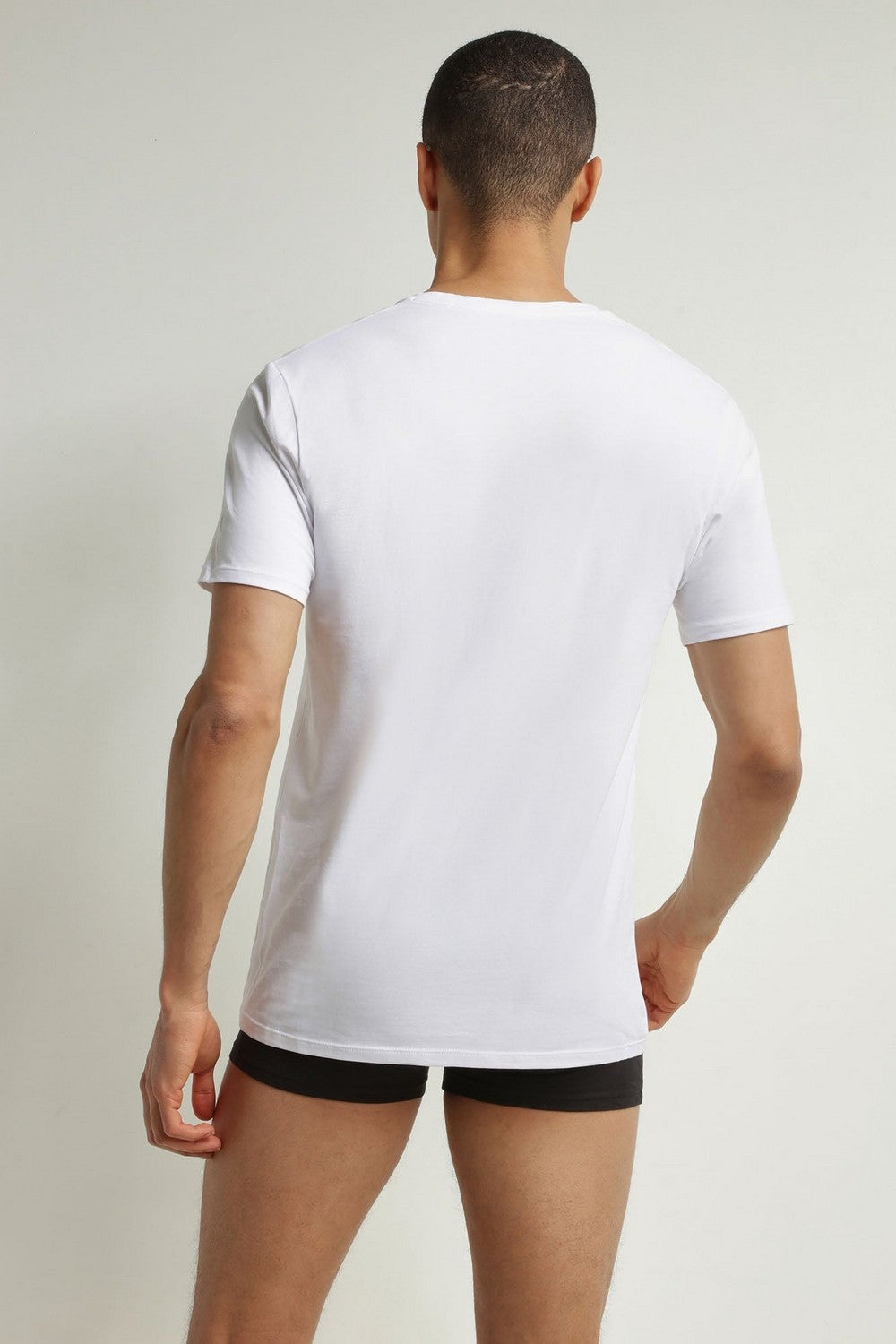 Чоловіча бавовняна футболка D0DI5 Good (2 шт.) blanc/gris