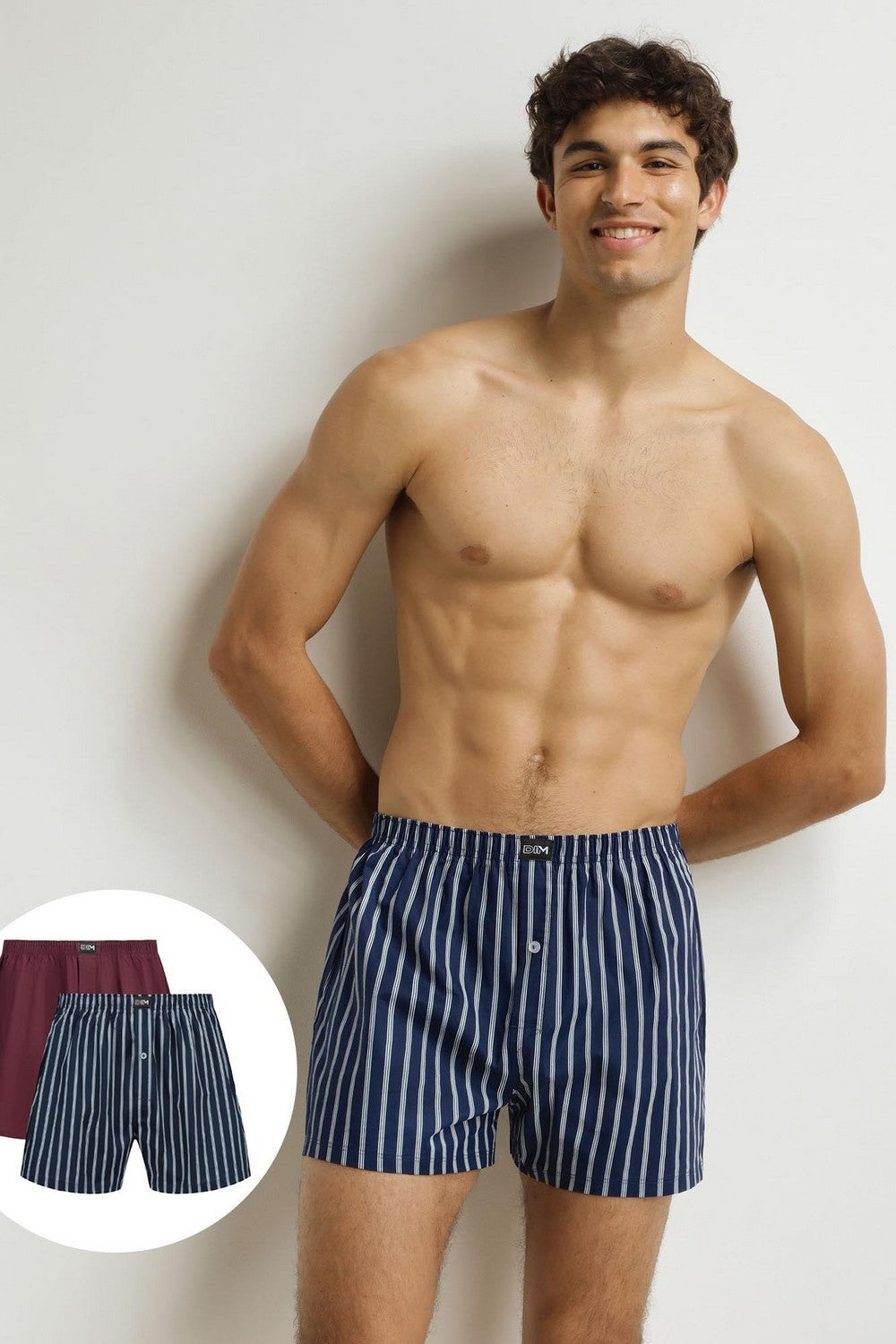 Мужские боксеры из хлопка D0DXY (2 шт.) rayures/rouge
