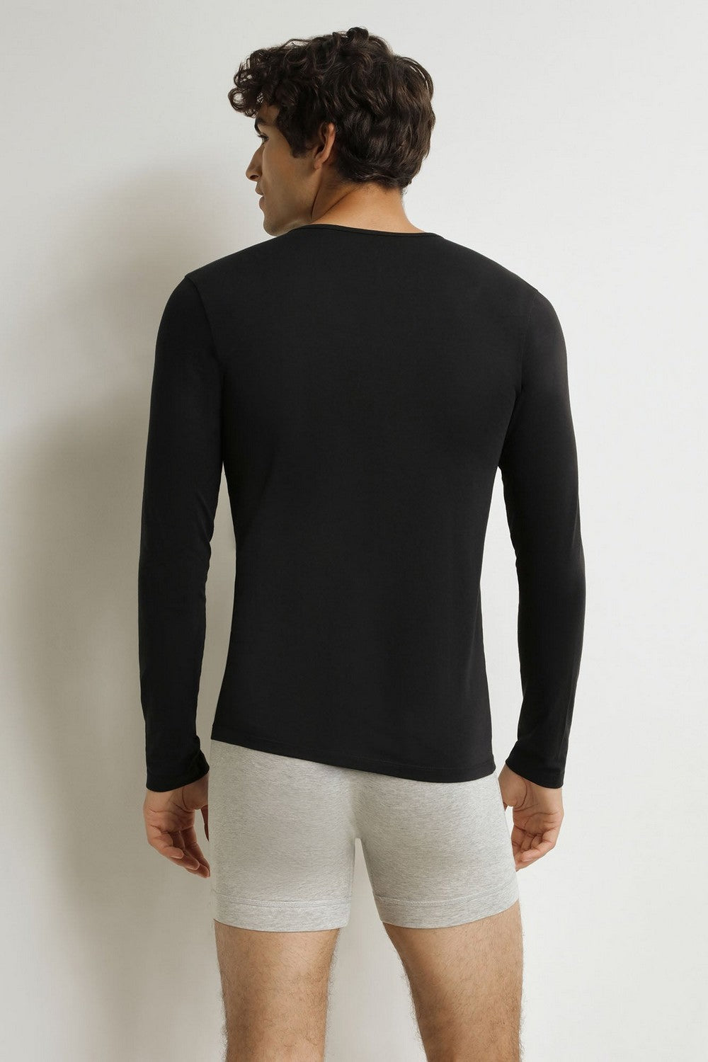 Чоловічий бавовняний лонгслів DD41Z Thermal black