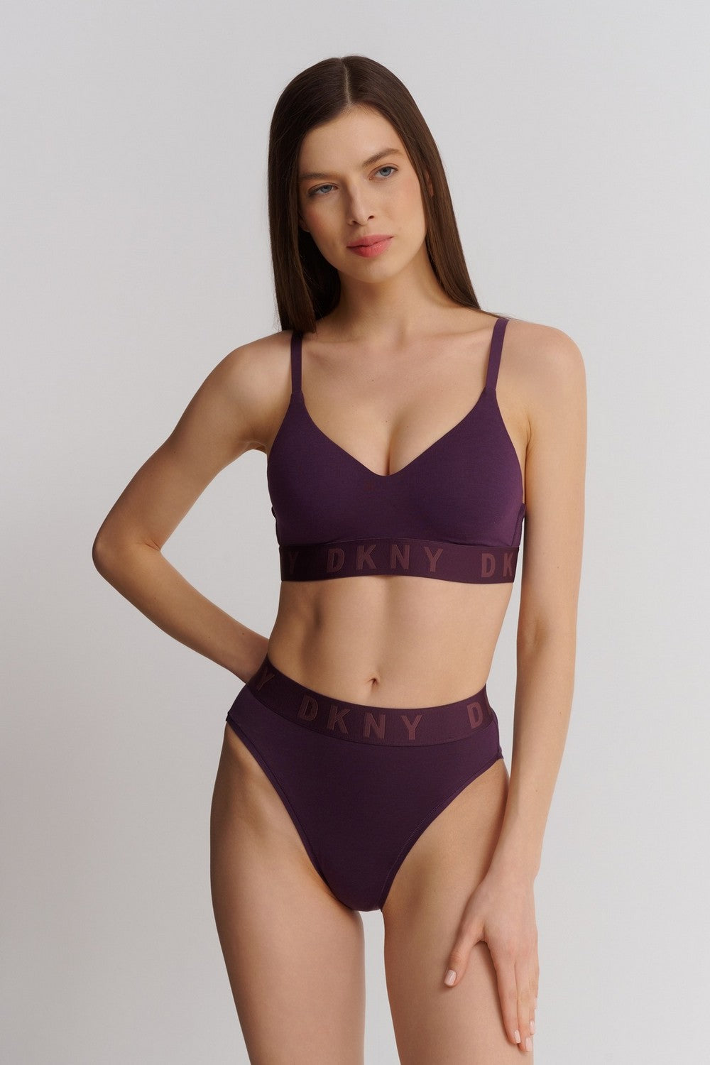 Топ с брендированной резинкой DK4518 plum per