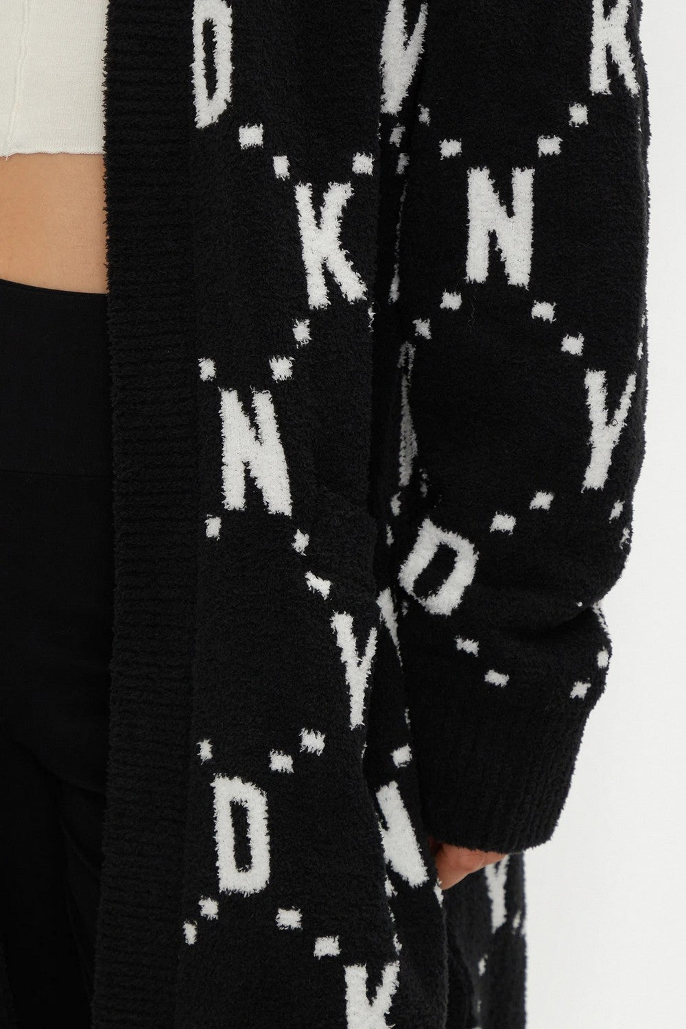 Кардиган с логотипом бренда YI00031 black ivory