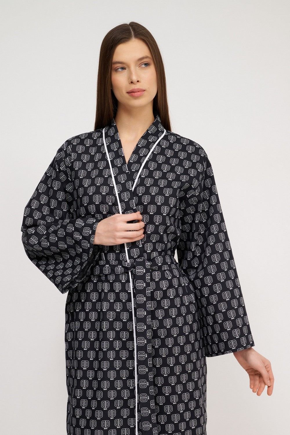 Бавовняний халат з логотипом YI10024 black