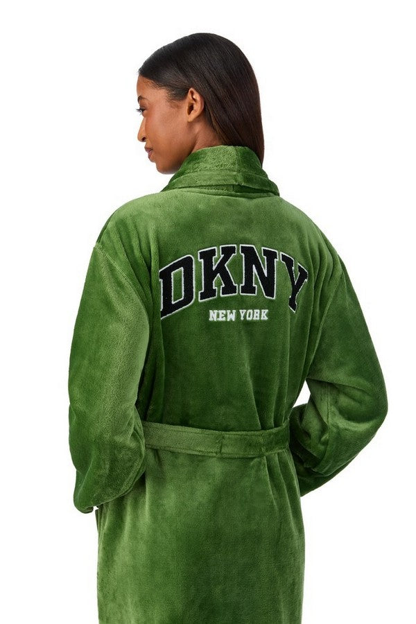 Флисовый халат с карманами YI10077 green