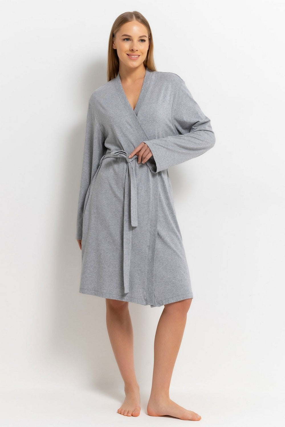 Халат с логотипом бренда YI2122635 grey