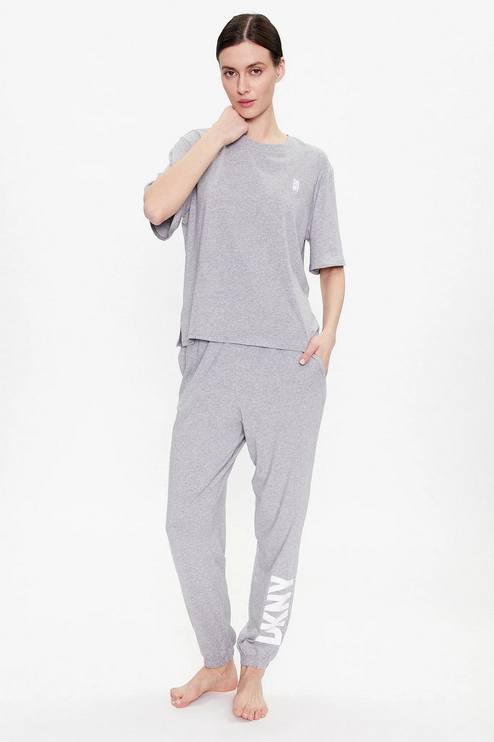 Домашня футболка з бавовни YI2422635 grey