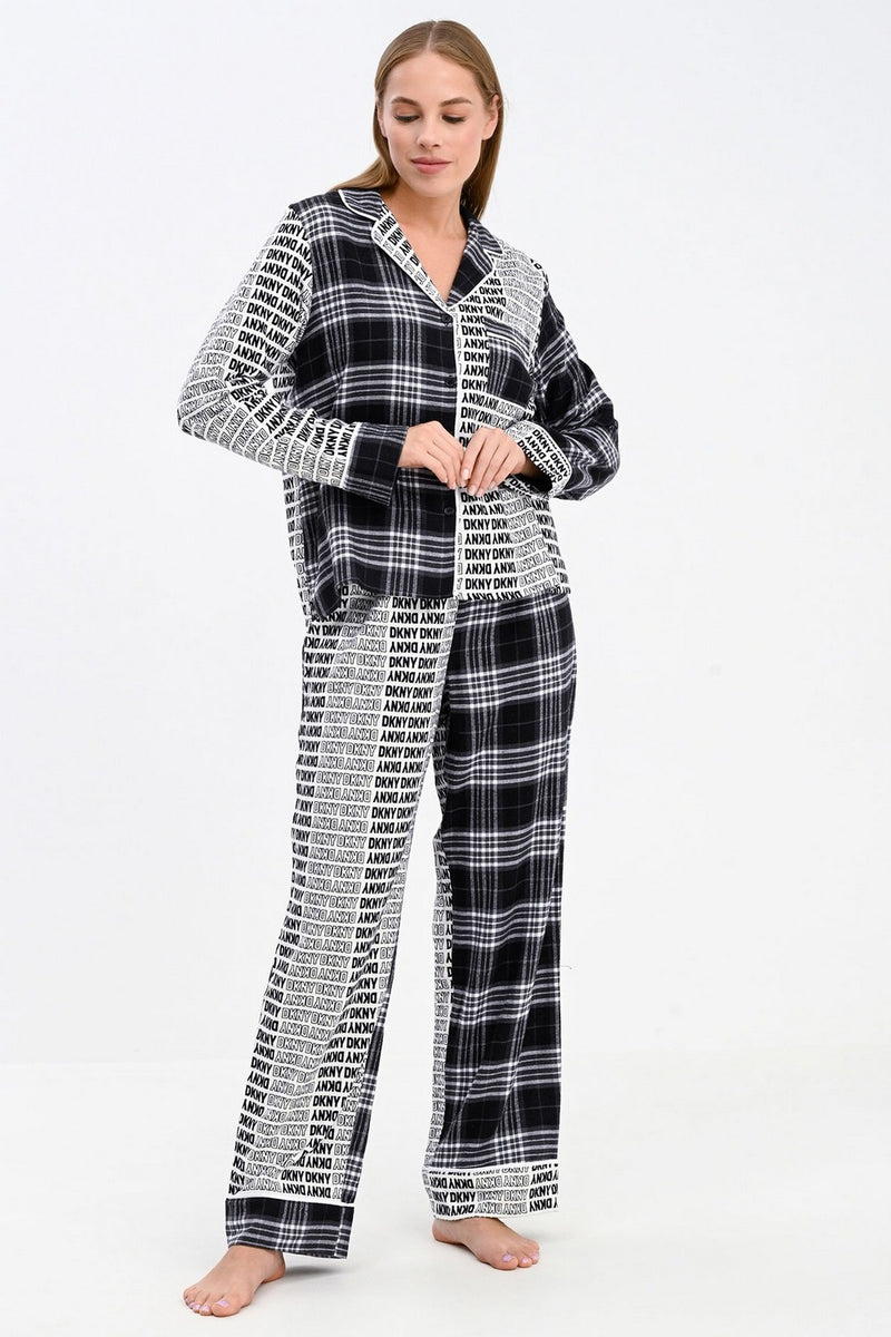 Фланелевая пижама на пуговицах YI2922669 black plaid