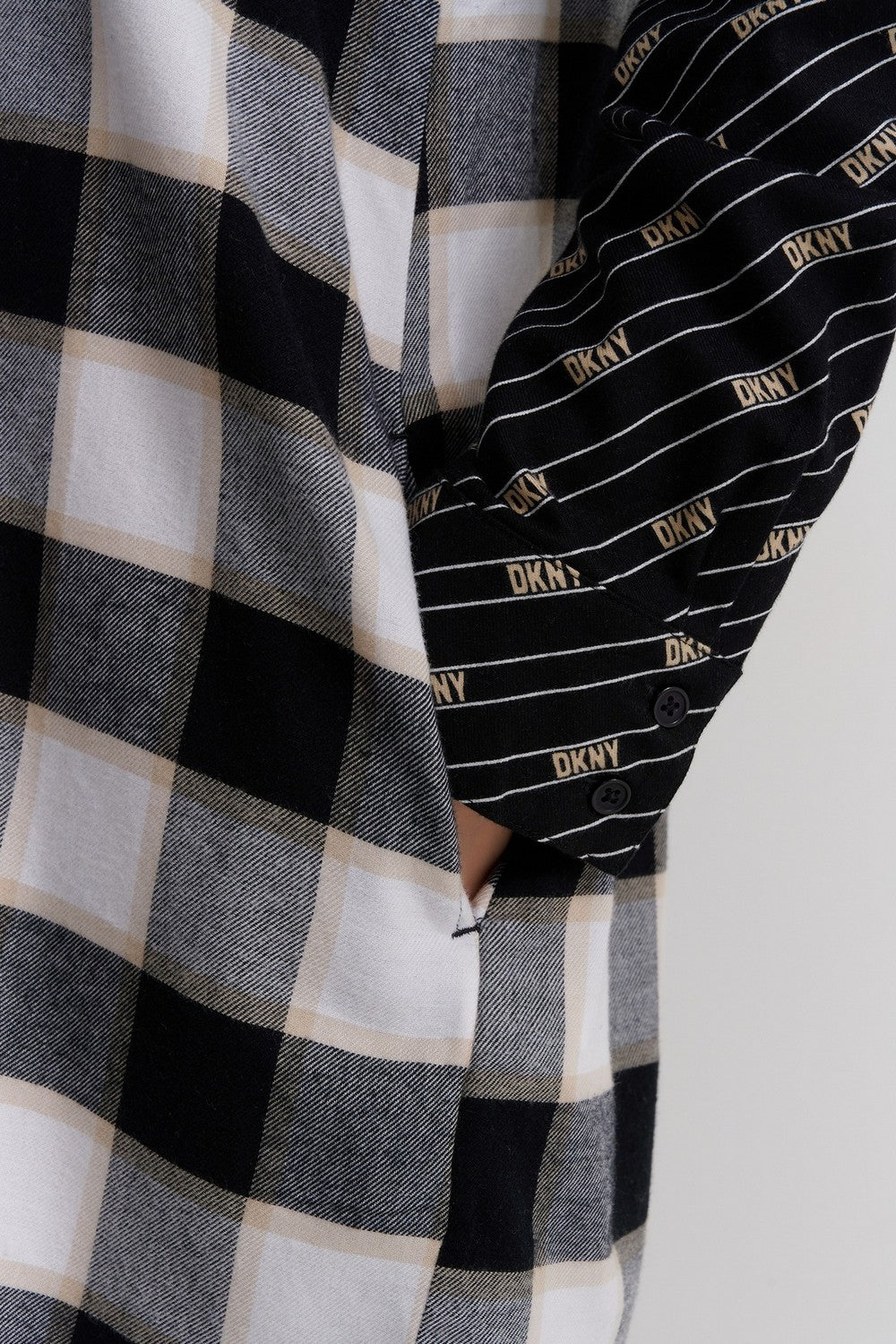 Домашнее платье-рубашка YI30021 black plaid