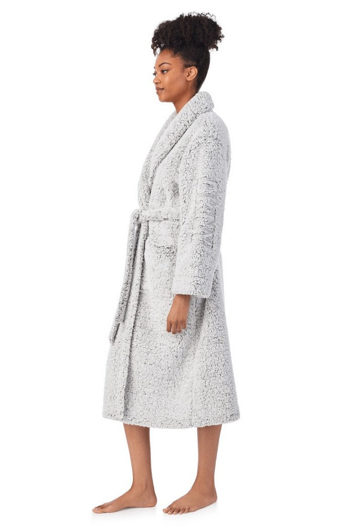 Длинный халат с поясом YI30022 grey