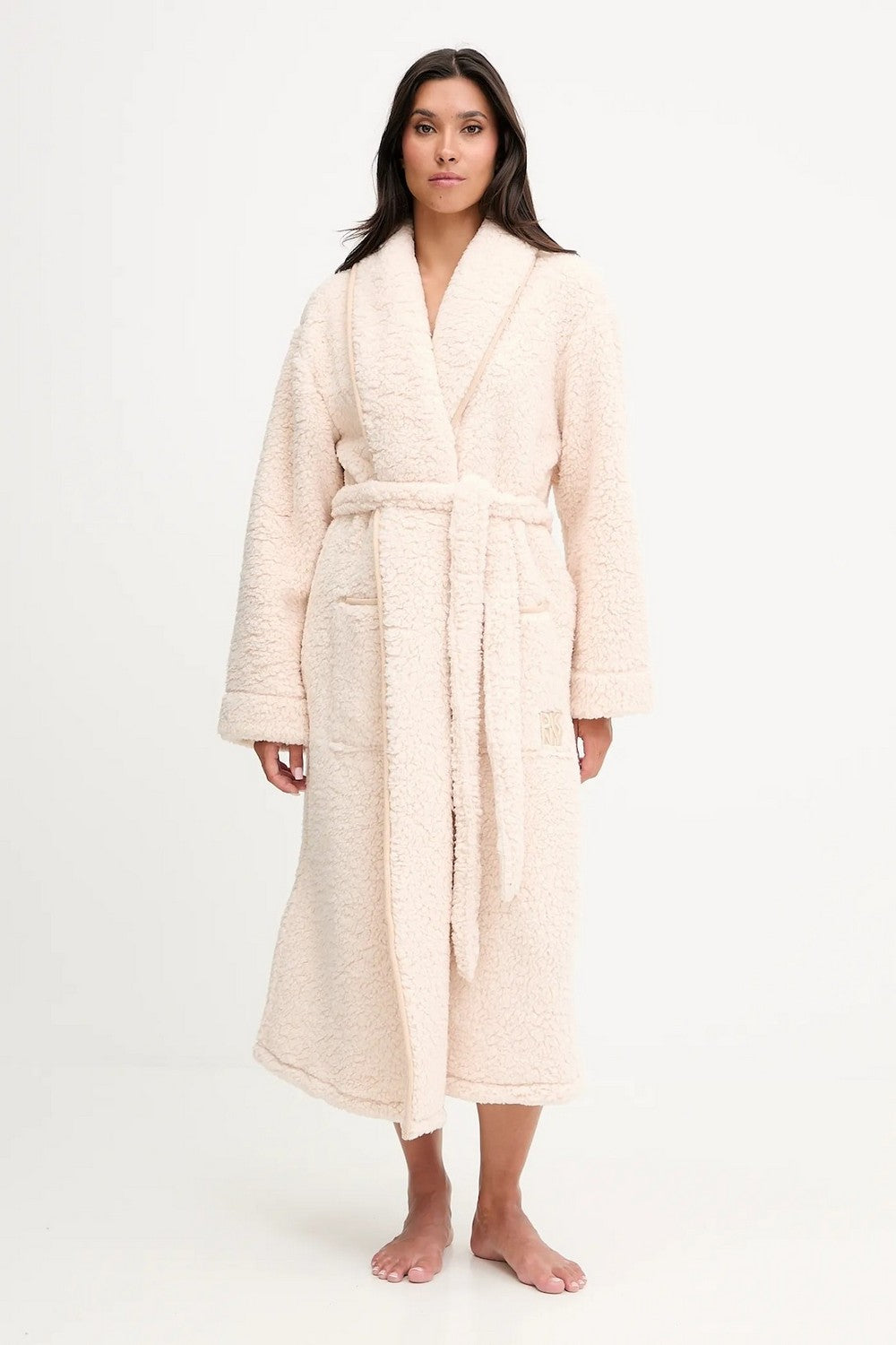 Длинный халат с поясом YI30065 ecru