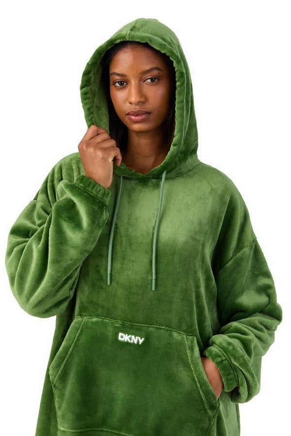 Длинная туника с капюшоном YI30077 green