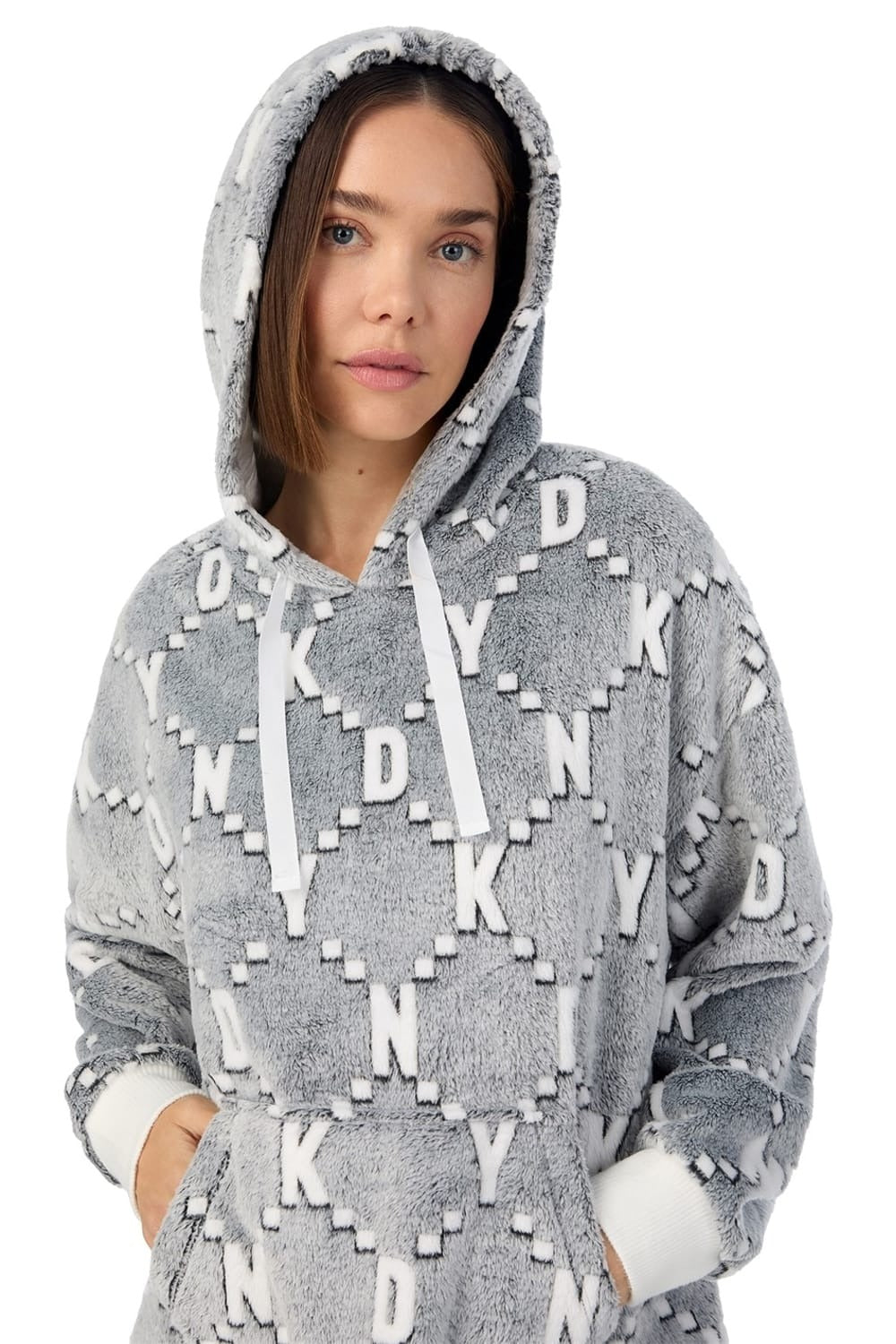 Домашняя туника с капюшоном YI80027 grey