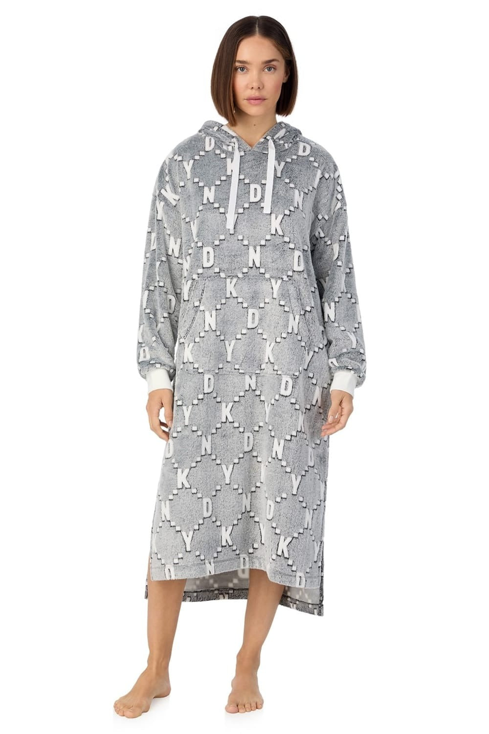 Домашняя туника с капюшоном YI80027 grey