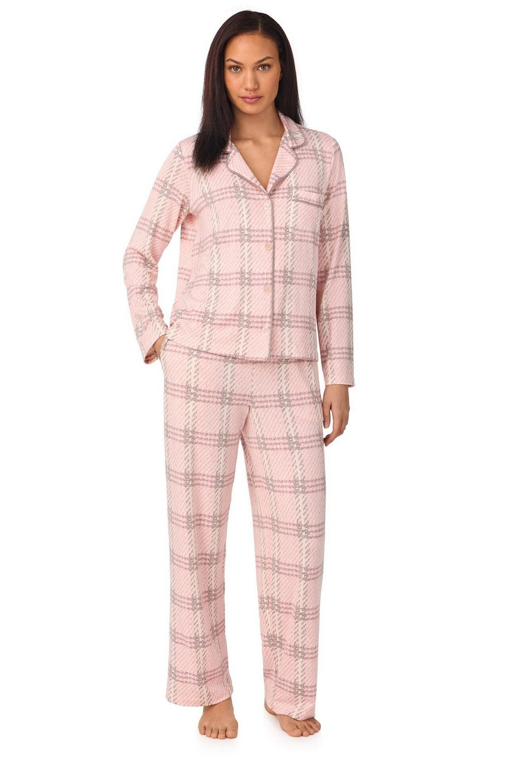 Пижама на пуговицах YI80063 mauve plaid