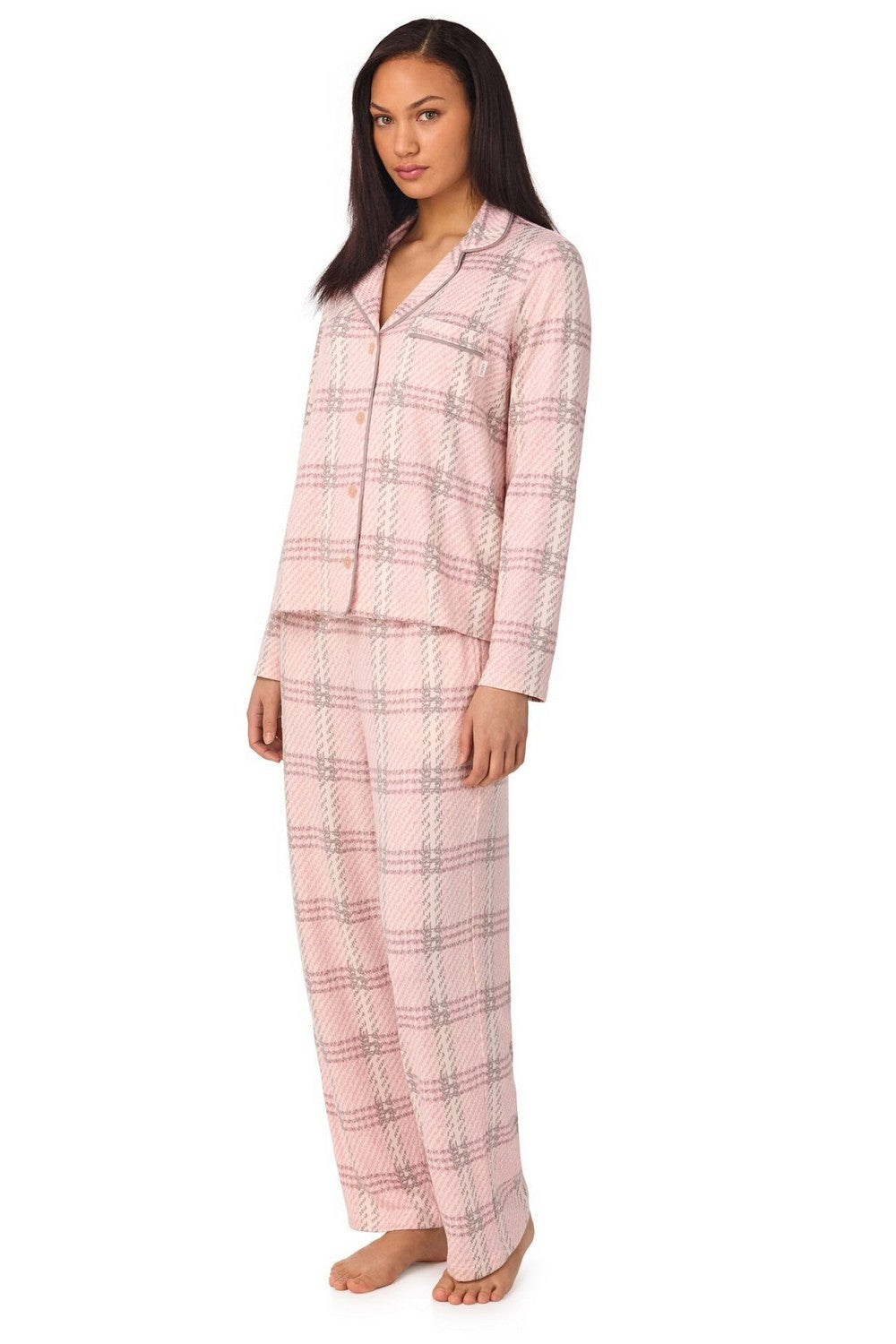 Пижама на пуговицах YI80063 mauve plaid