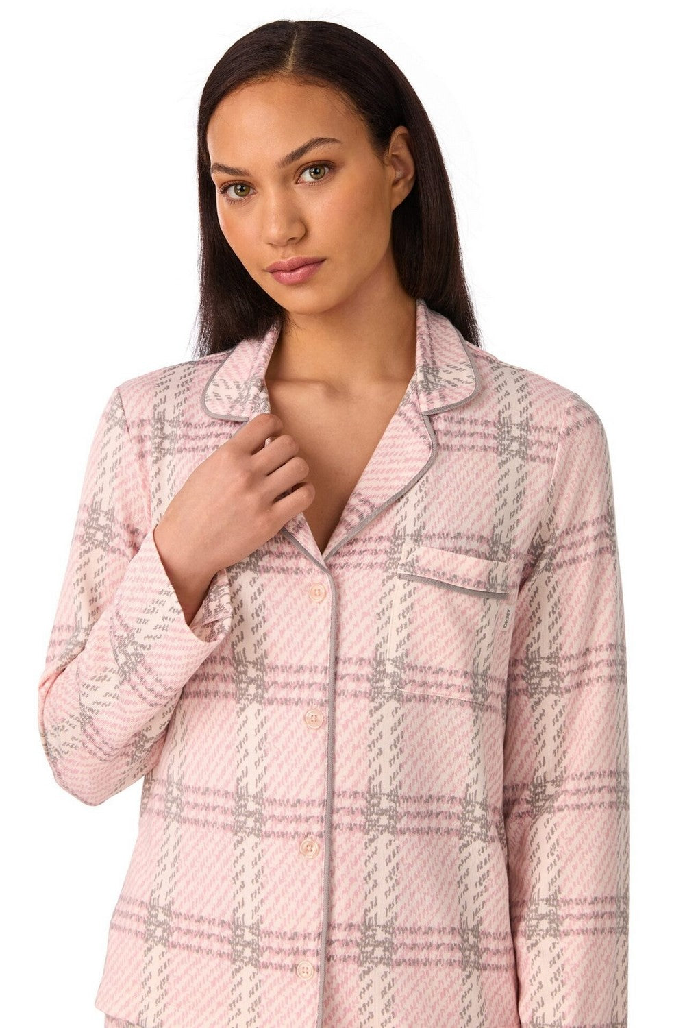 Пижама на пуговицах YI80063 mauve plaid