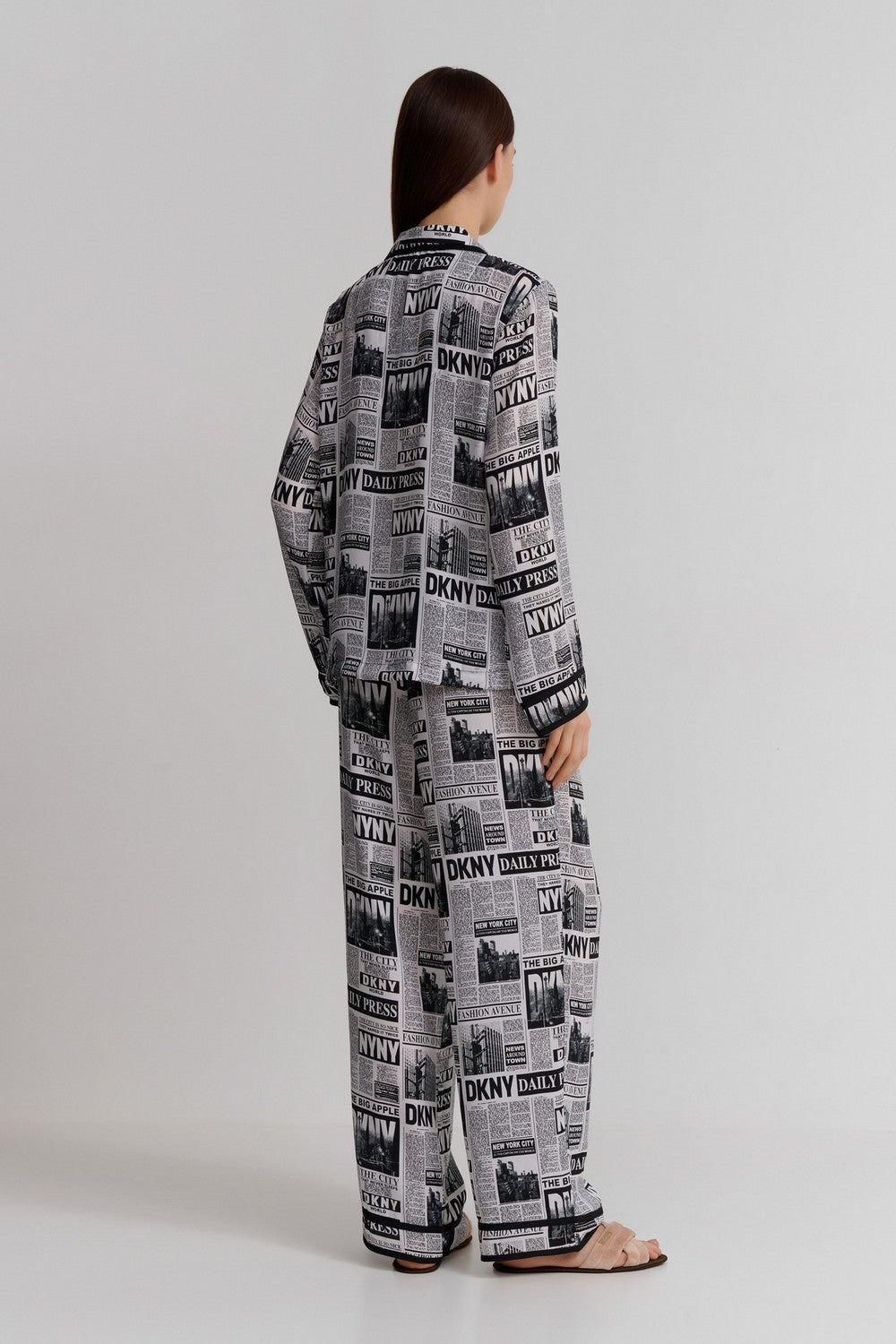 Пижама на пуговицах YI90033 white black