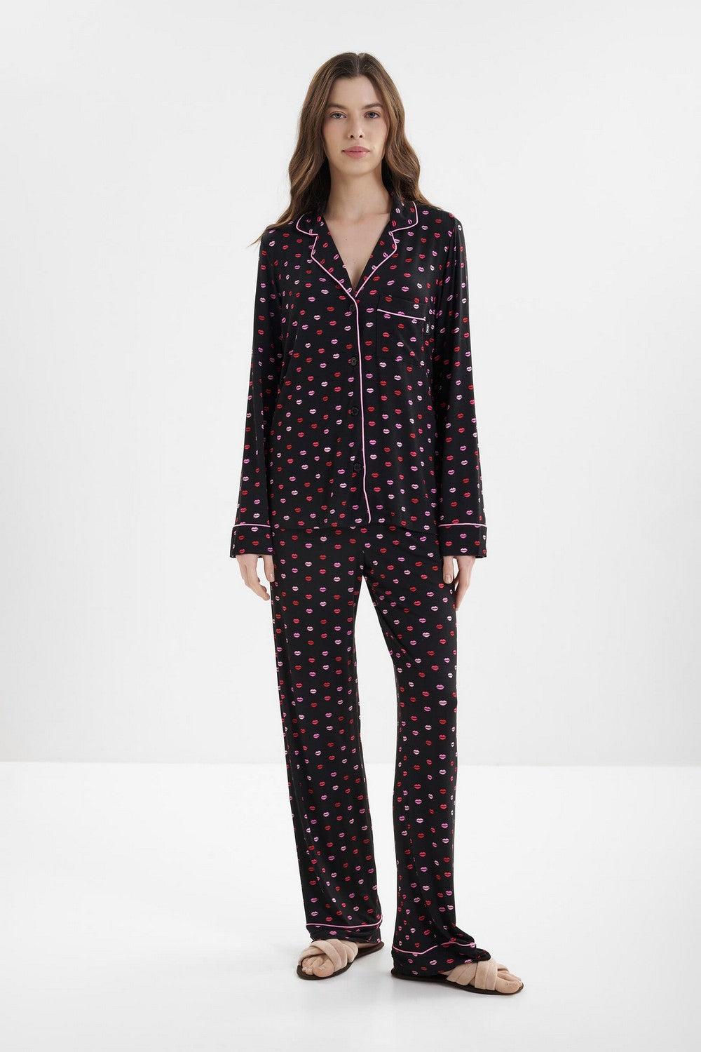 Піжама з віскози YI90084 black multi