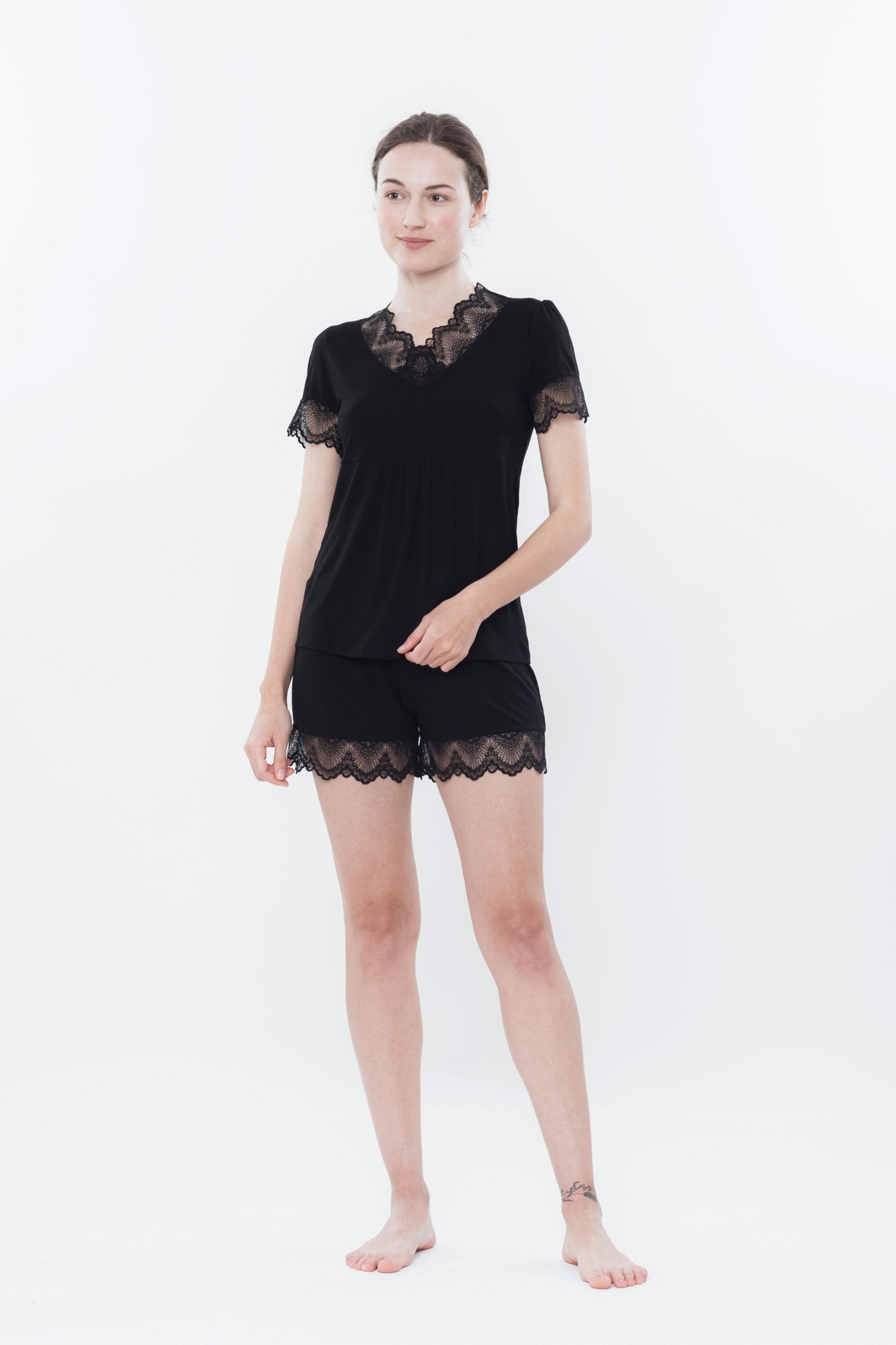 Пижама с кружевными вставками 0207 black