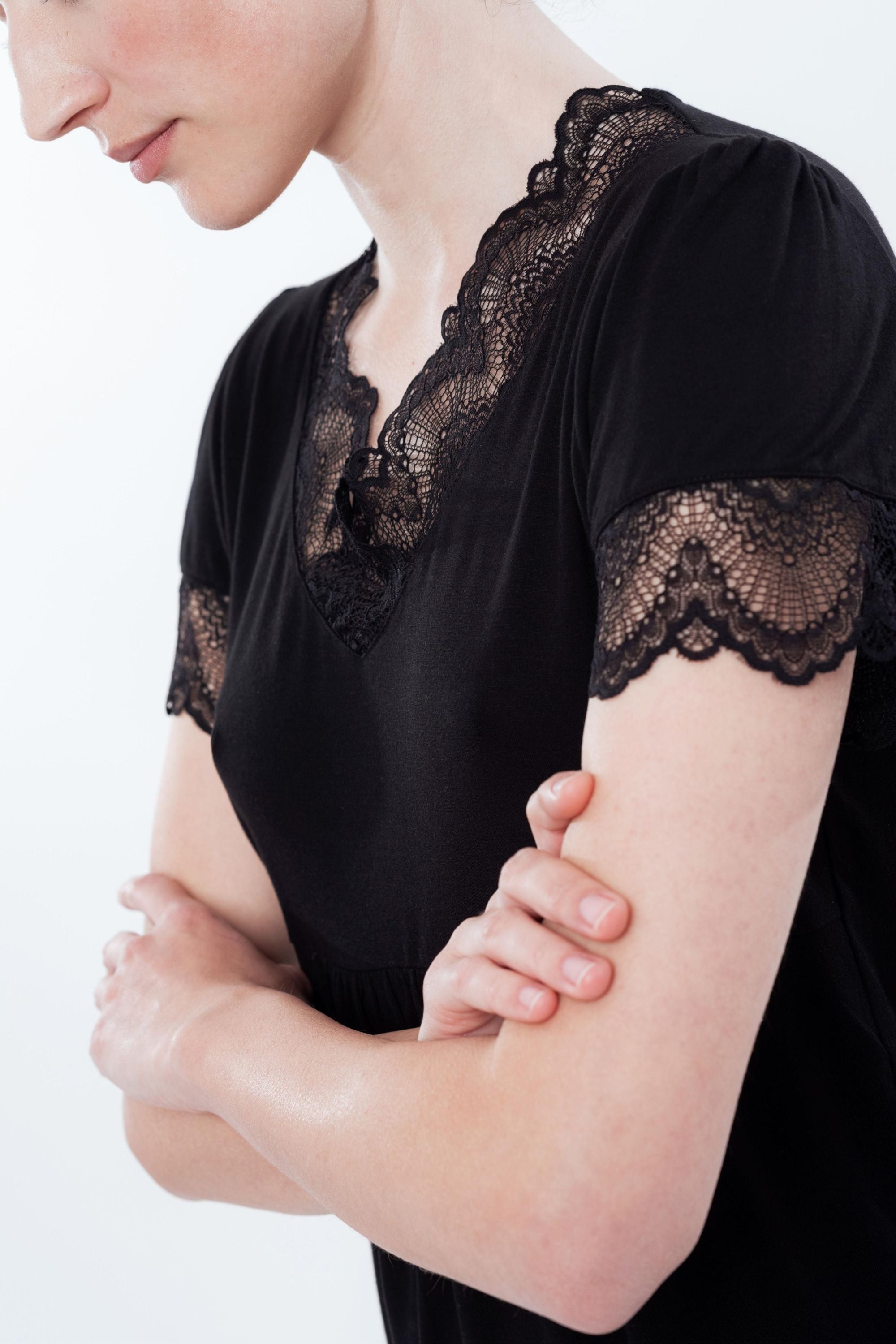 Пижама с кружевными вставками 0207 black