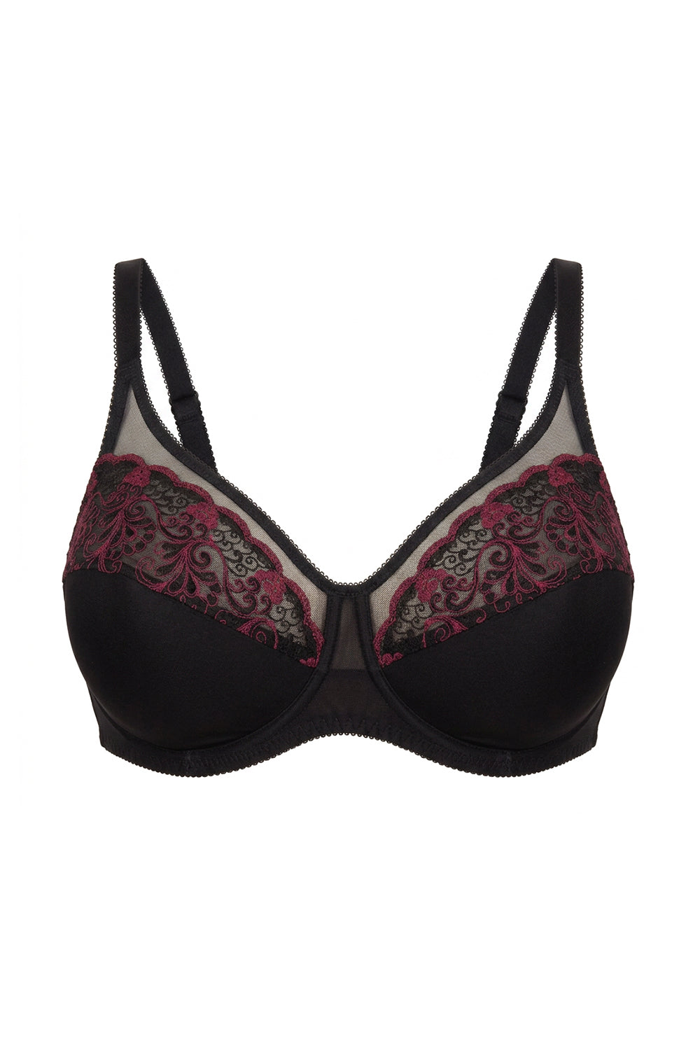Мягкий бюстгальтер с кружевом 1502/304 black