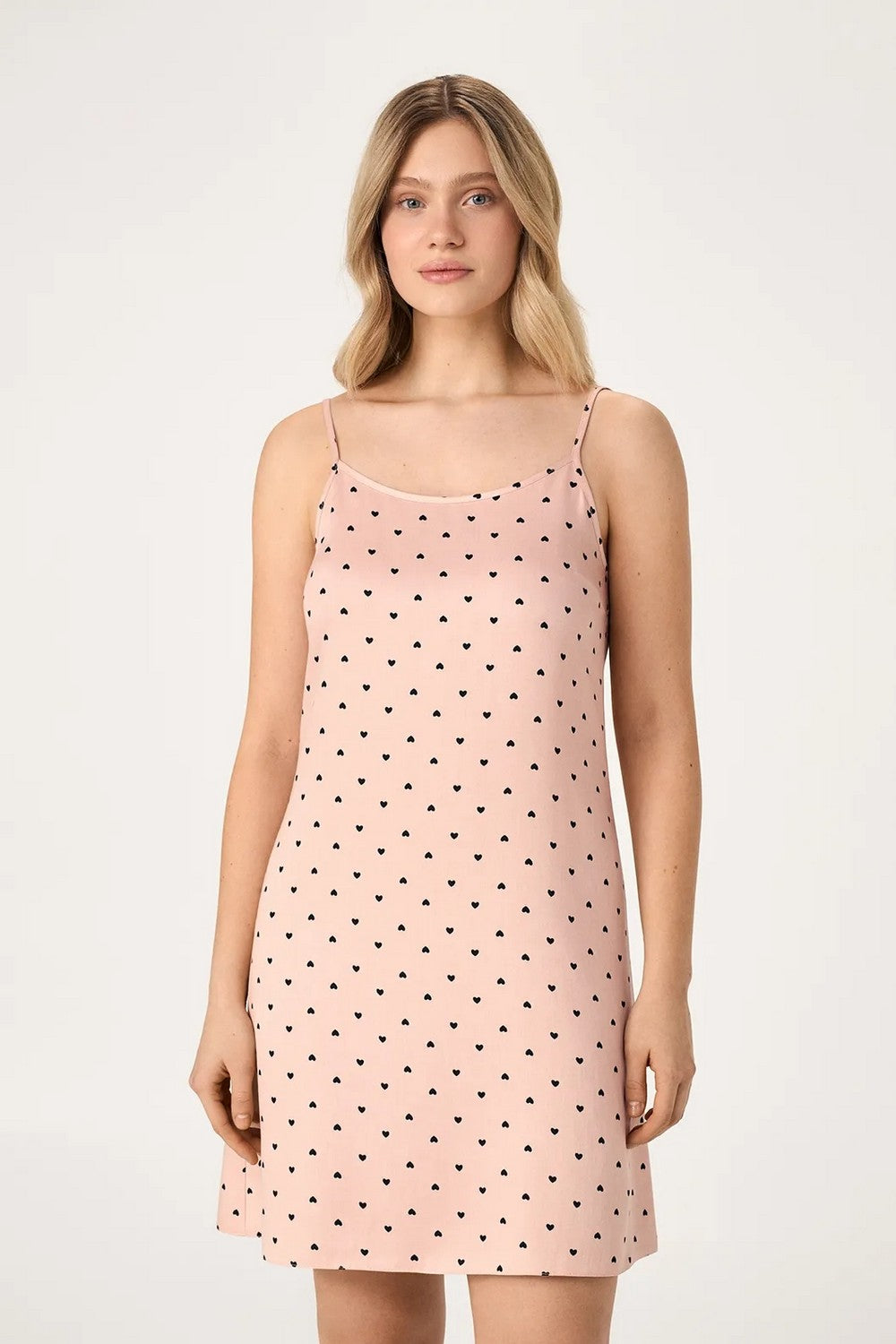 Нічна сорочка з сердечками LDB 128/15/01 Powder Love beige Ellen