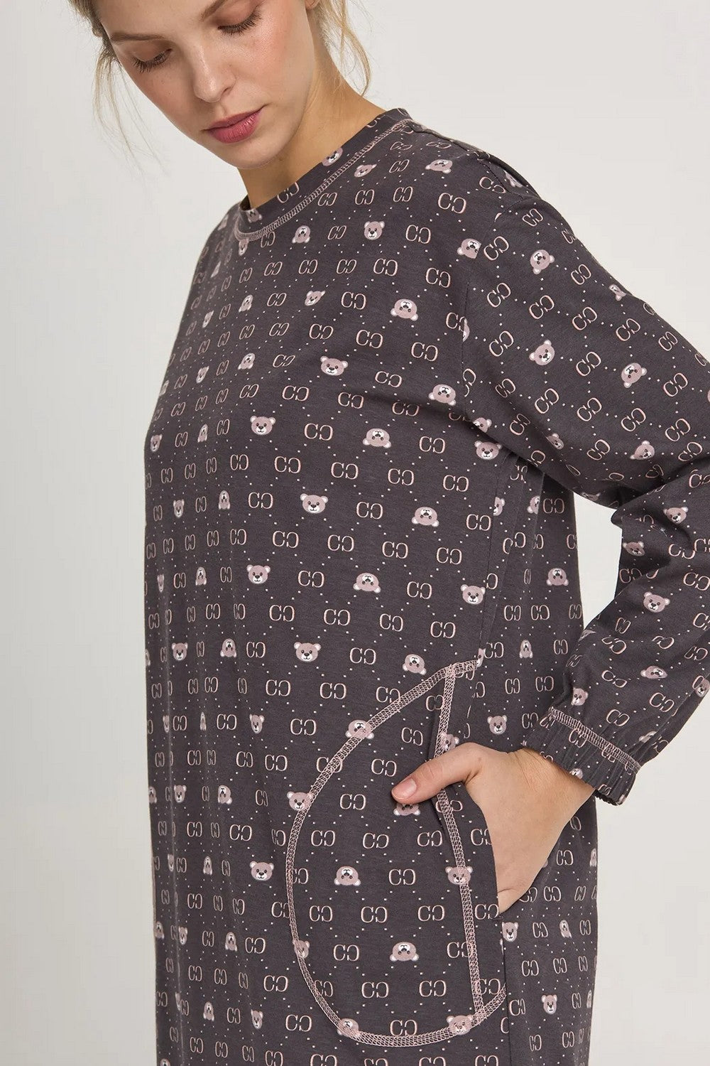 Утепленная ночная сорочка LDF 121/47/01 Orsetto peachy