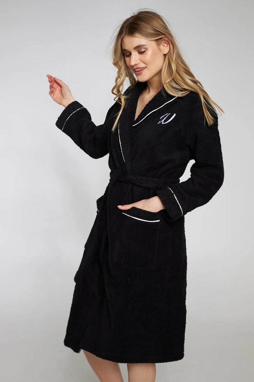 Махровый халат с карманами LDG 103/001 Comfort black
