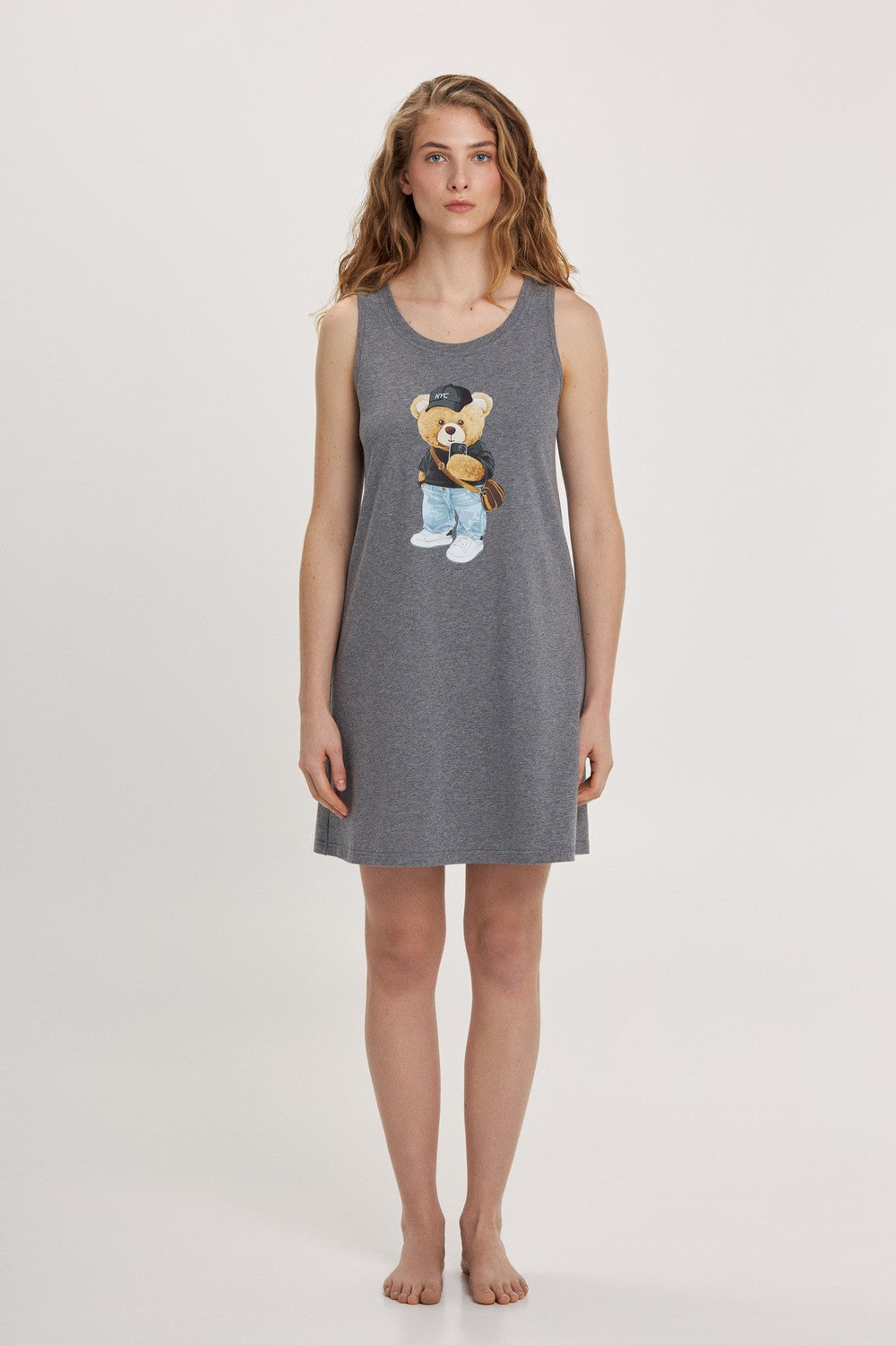Ночная сорочка из хлопка LDK 110/29/03 Launge Luxe gray