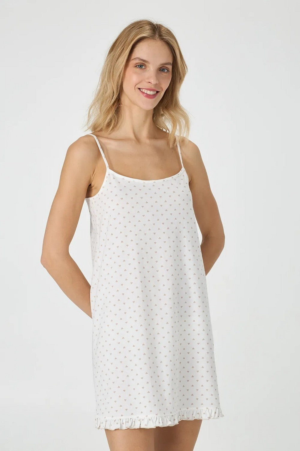 Нічна сорочка з бавовни LDK 112/71/02 Beige Romance Ellen