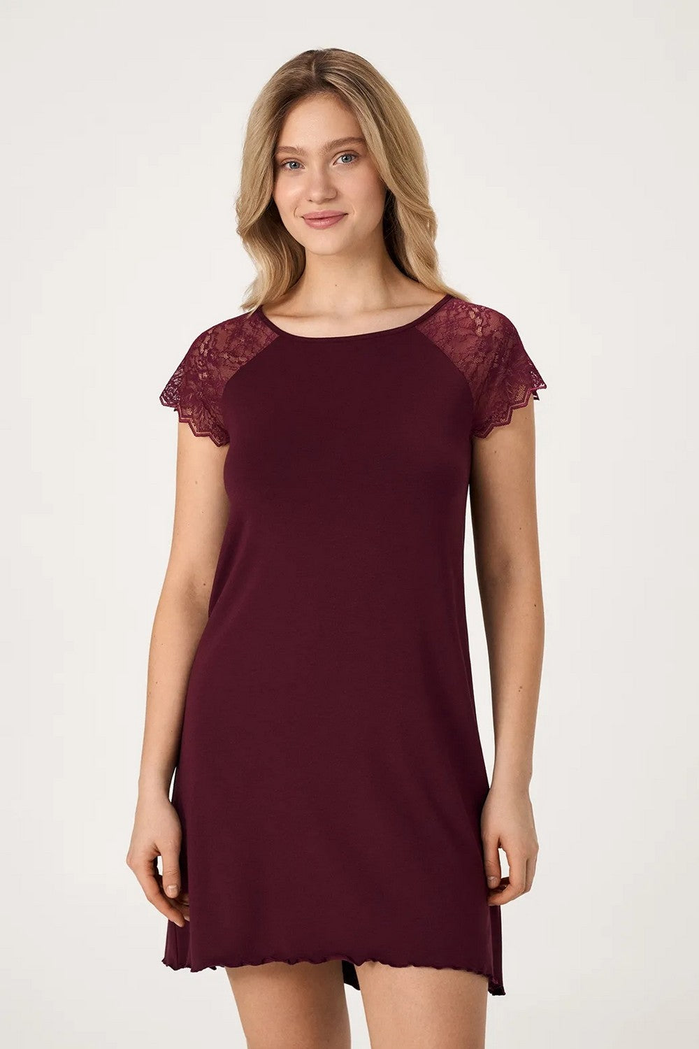 Нічна сорочка з модалом LDM 108/00/10 Louren burgundy Ellen