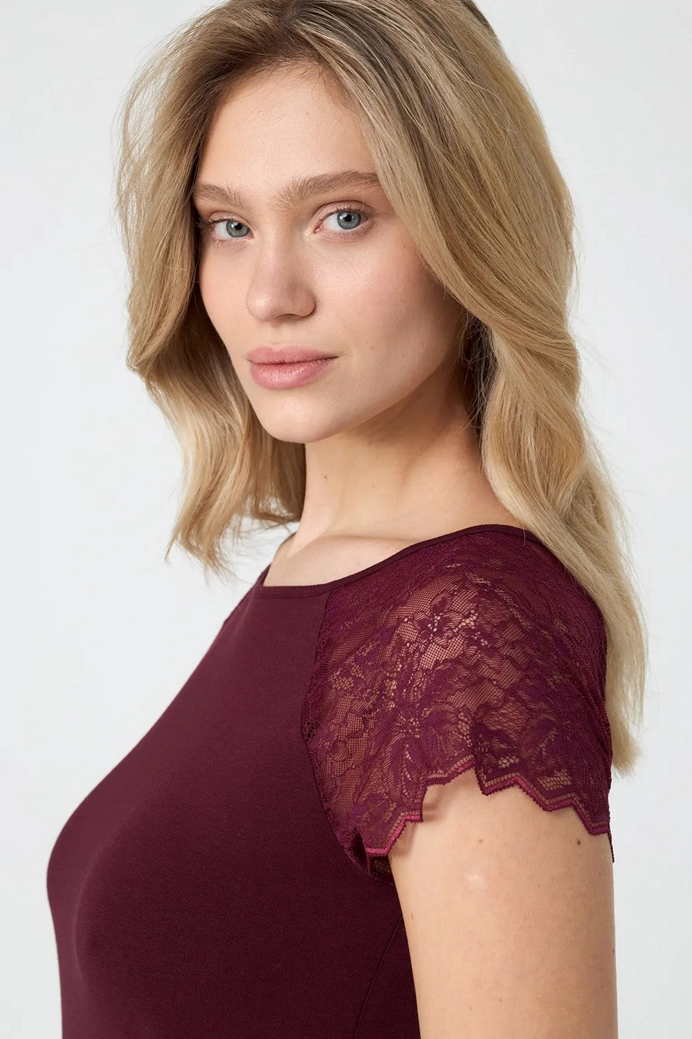 Нічна сорочка з модалом LDM 108/00/10 Louren burgundy Ellen