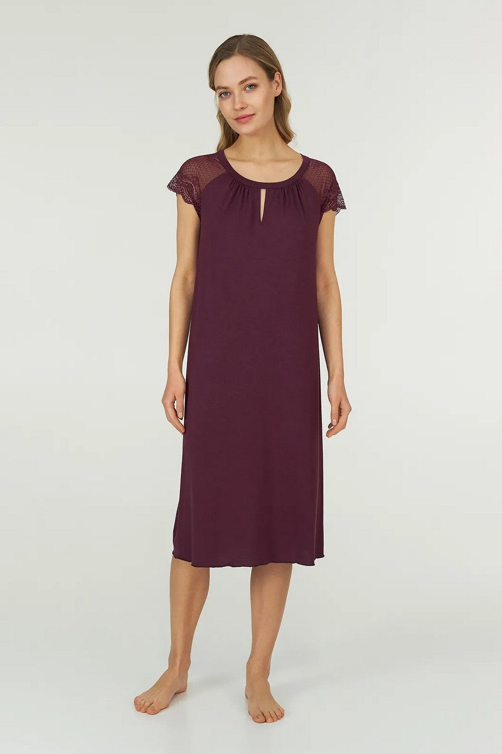 Сорочка из модала LDM 108/01/02 Cabernet burgundy