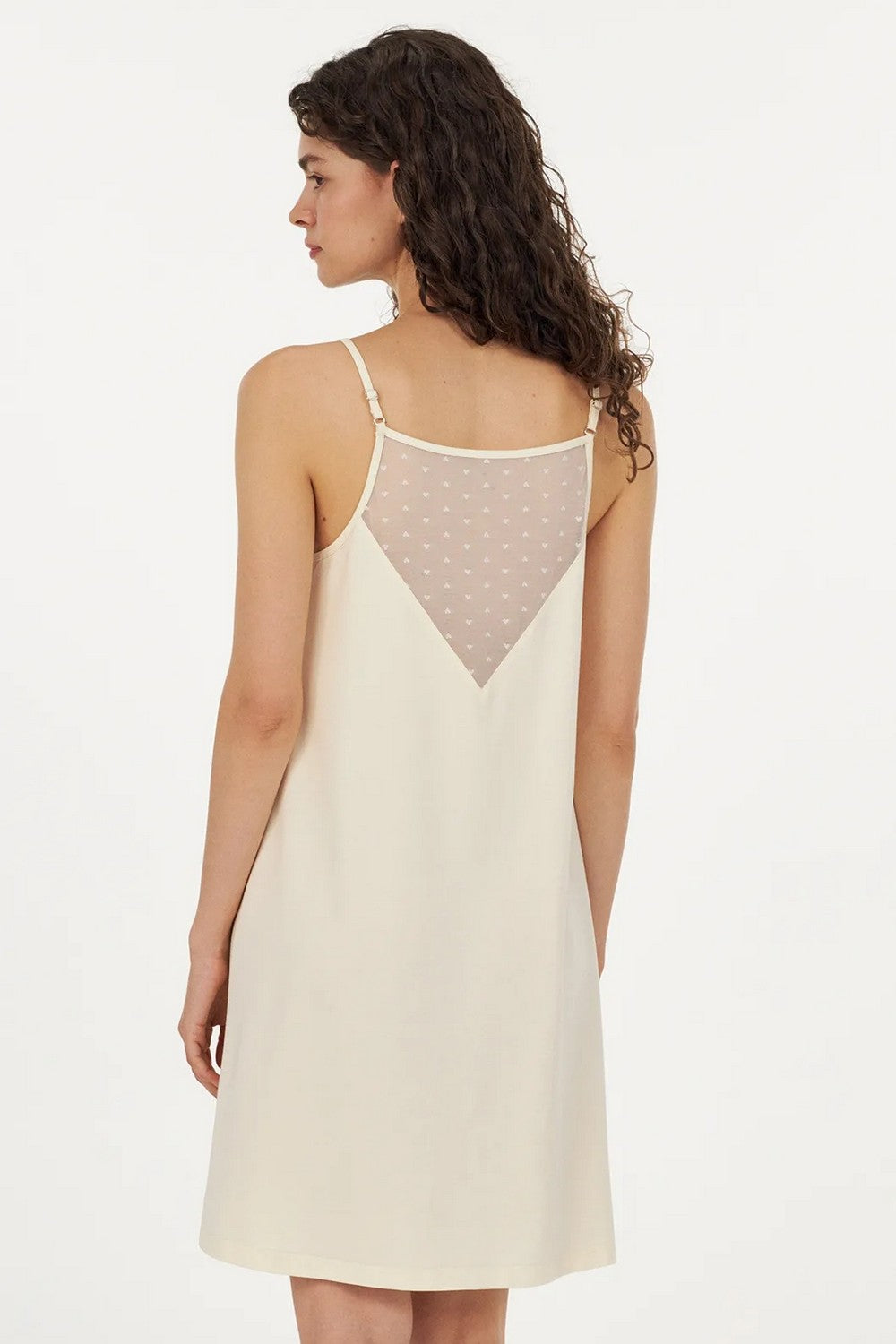 Ночная сорочка с микросеткой LDM 112/69/02 Cecilia Creamy cream