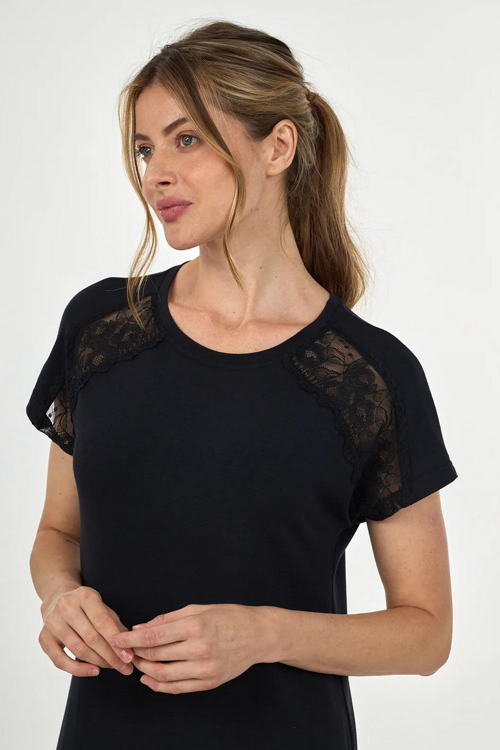 Нічна сорочка з модалу LDM 120/25/01 Anneti black