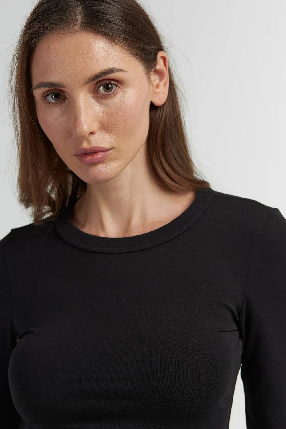 Жіночий лонгслів з бавовни LKK 02/04/02 Basic black