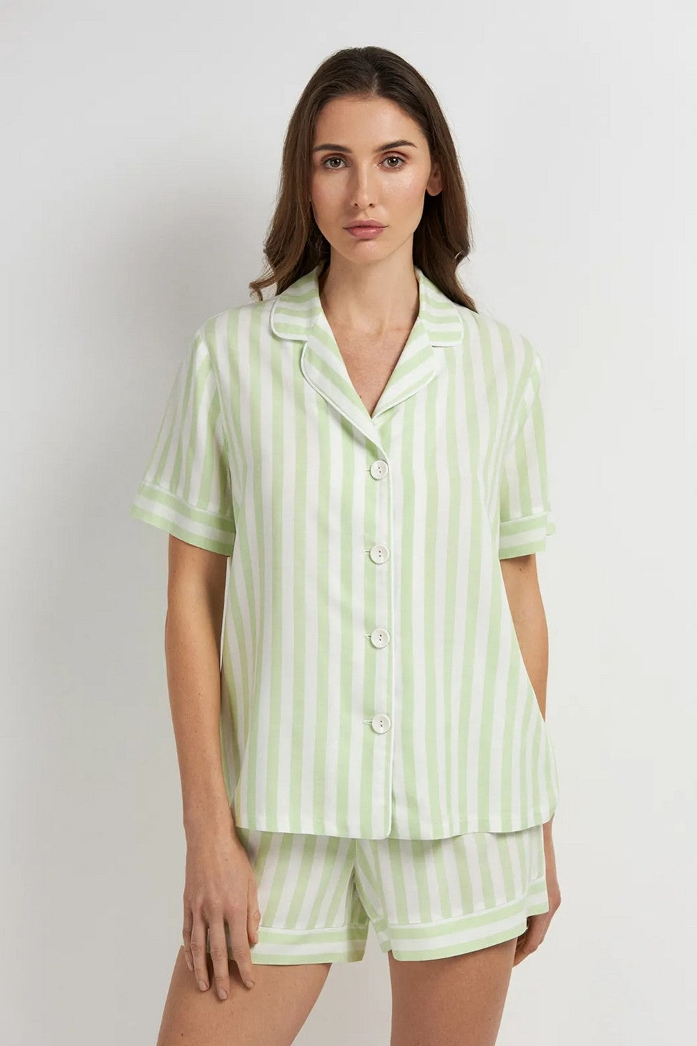 Пижама на пуговицах LPB 5372/01/03 Lime Cream green