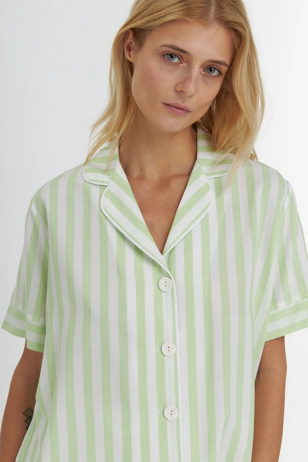 Пижама с брюками на пуговицах LPB 5388/01/03 Lime Cream green
