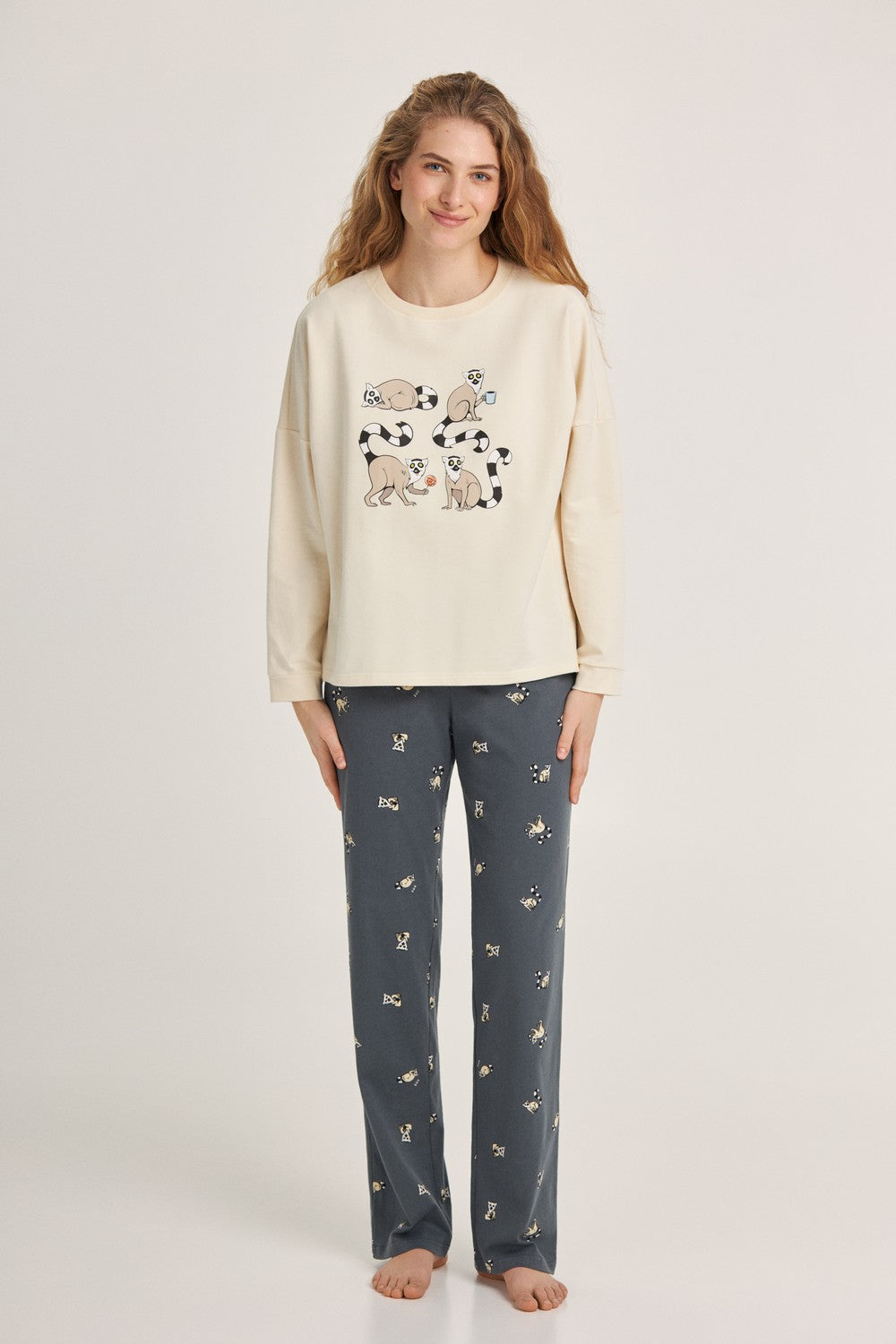 Хлопковая пижама с принтом LPD 1880/04/02 Easy Mood creamy