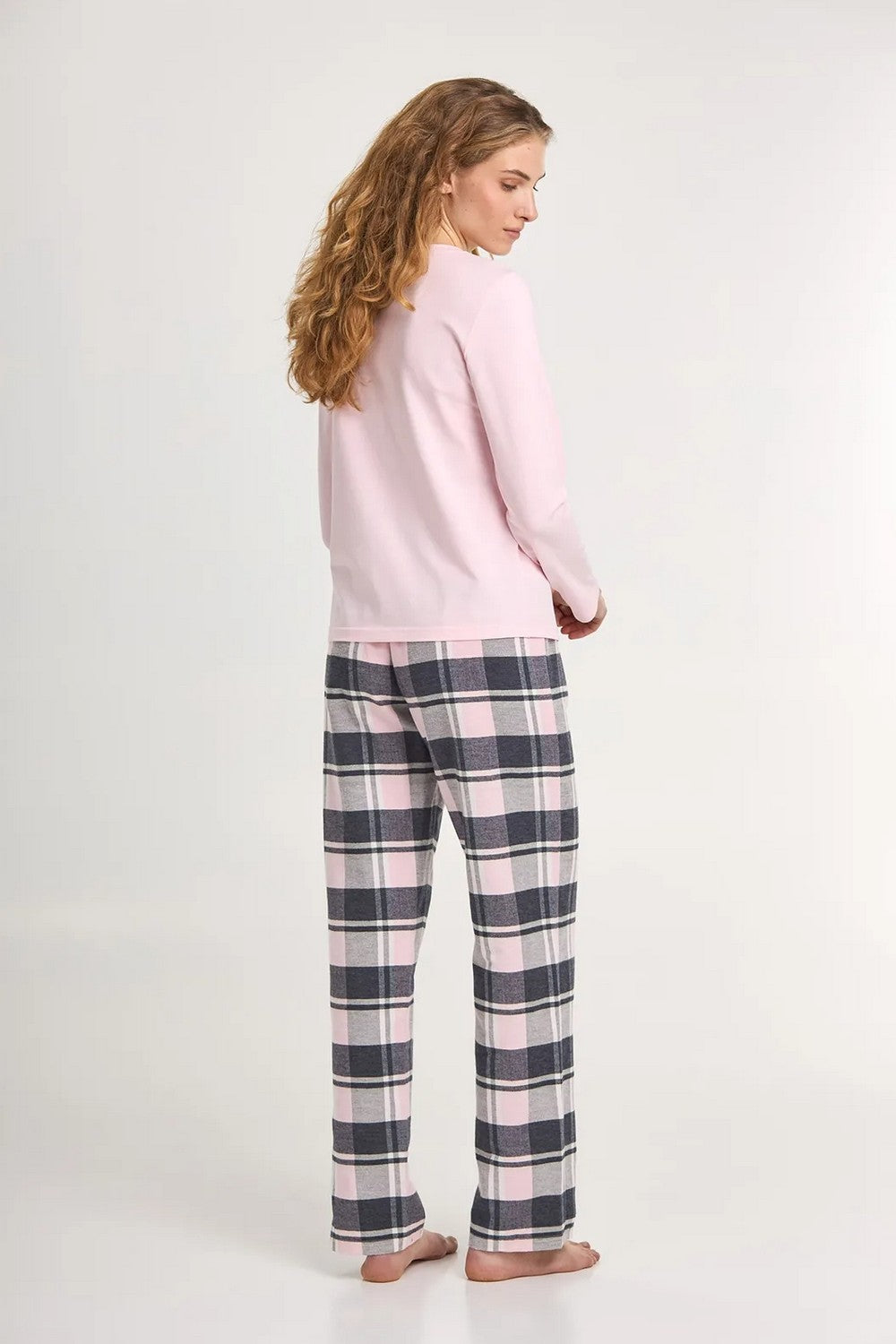 Бавовняна піжама з написом LPK 0183/07/01 Pajamas rose
