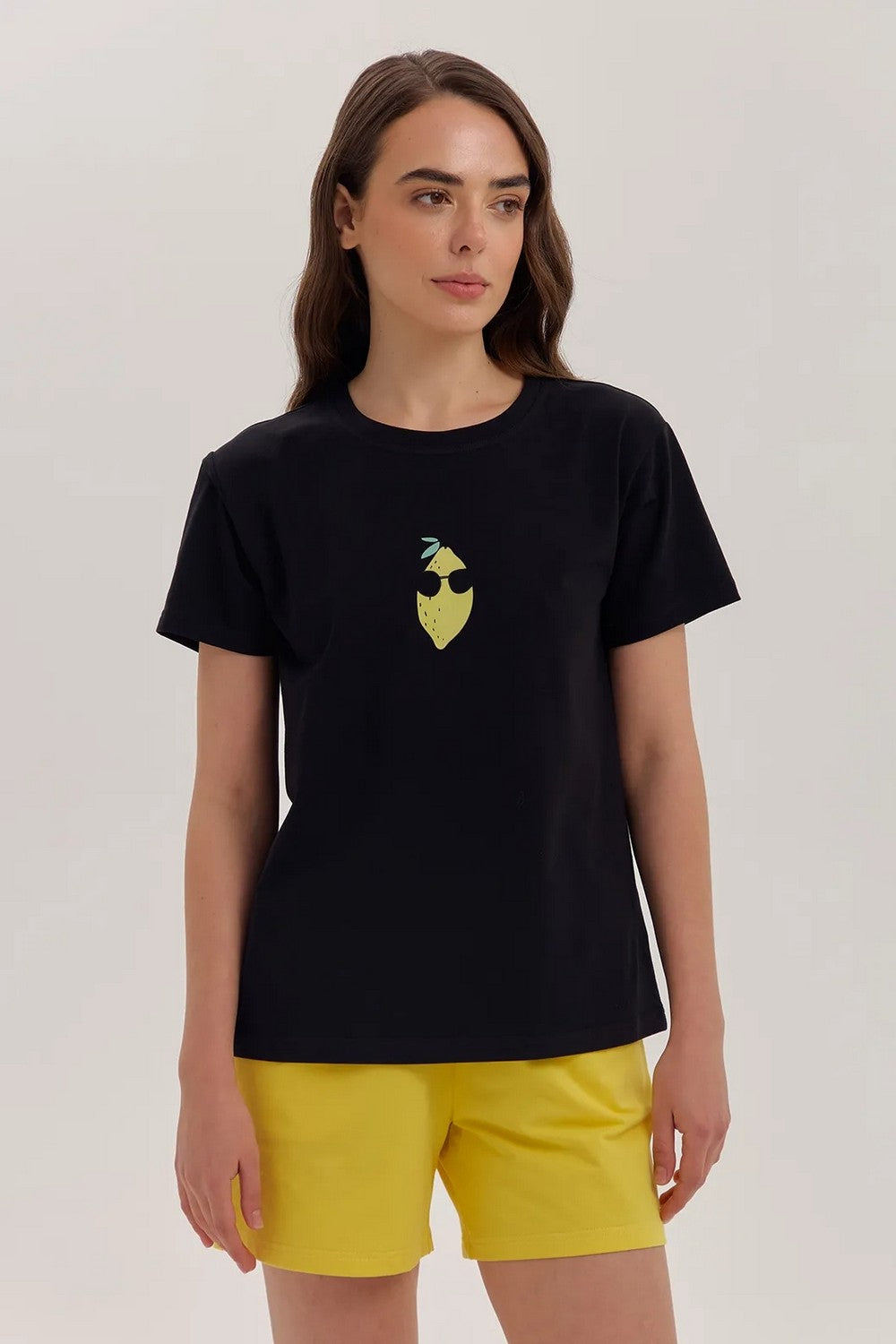Хлопковая пижама с шортами LPK 2970/22/04 Lemon Style black