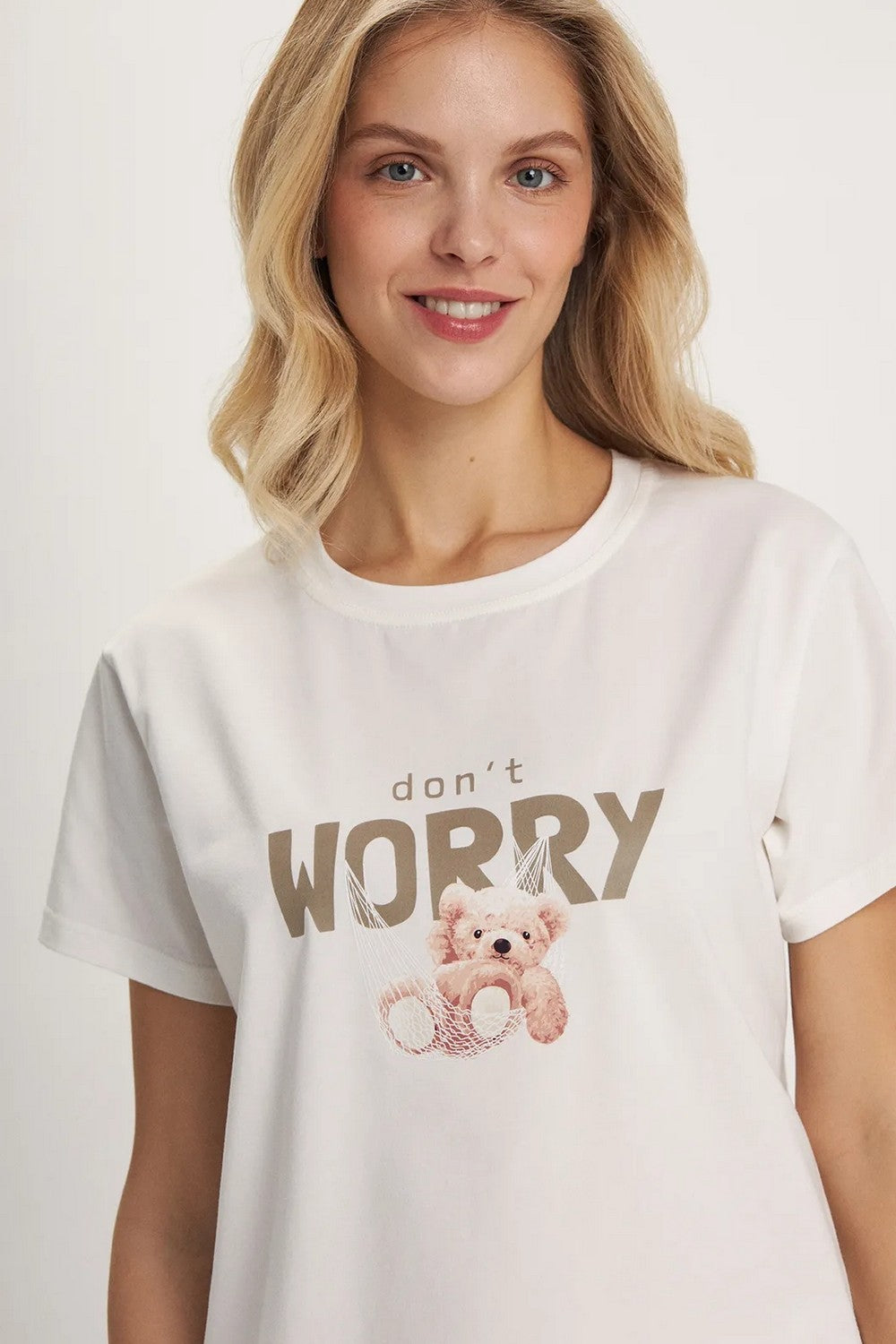 Хлопкова піжама з шортами LPK 2970/40/01 Dont Worry milk Ellen