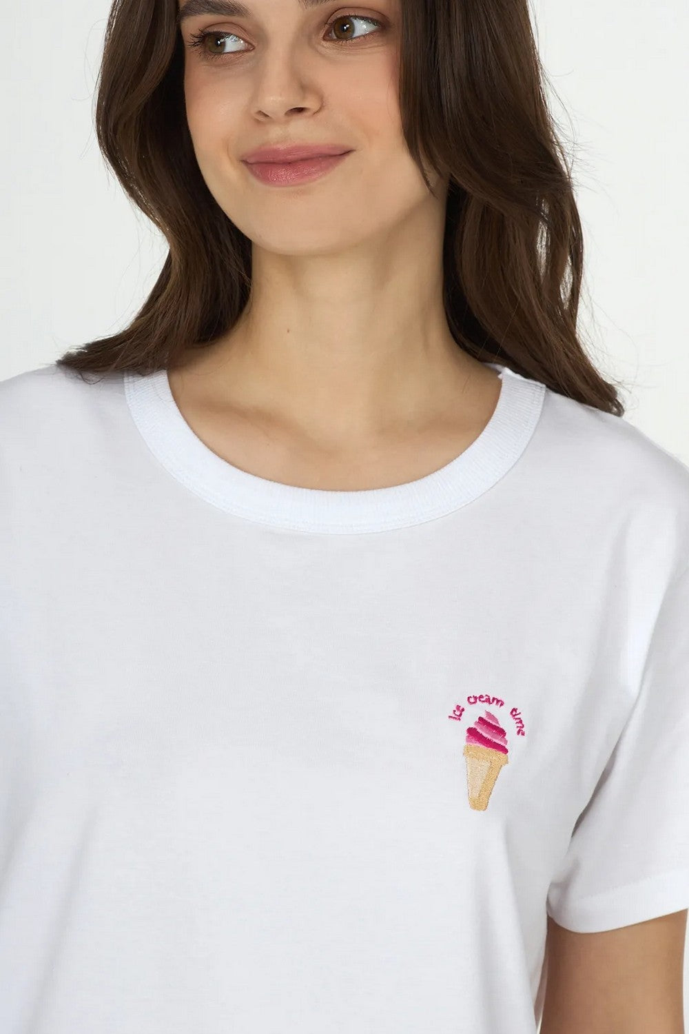 Хлопковая пижама с шортами LPK 2970/51/02 Ice Cream Time white