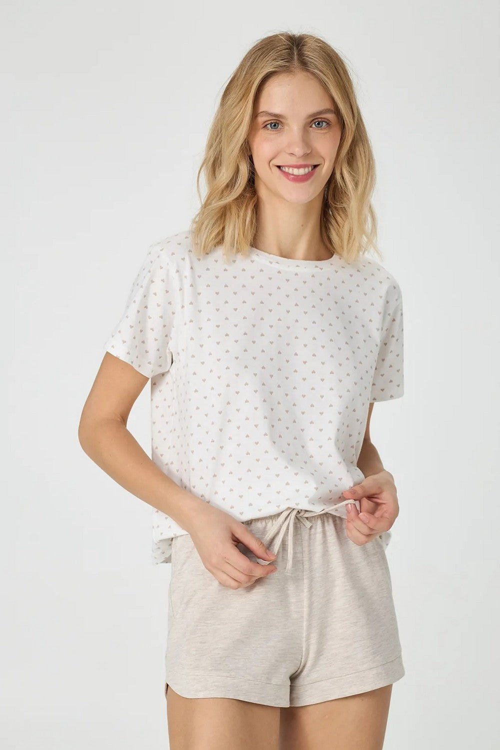 Хлопяча піжама з сердечками LPK 2970/52/01 Beige Romance Ellen