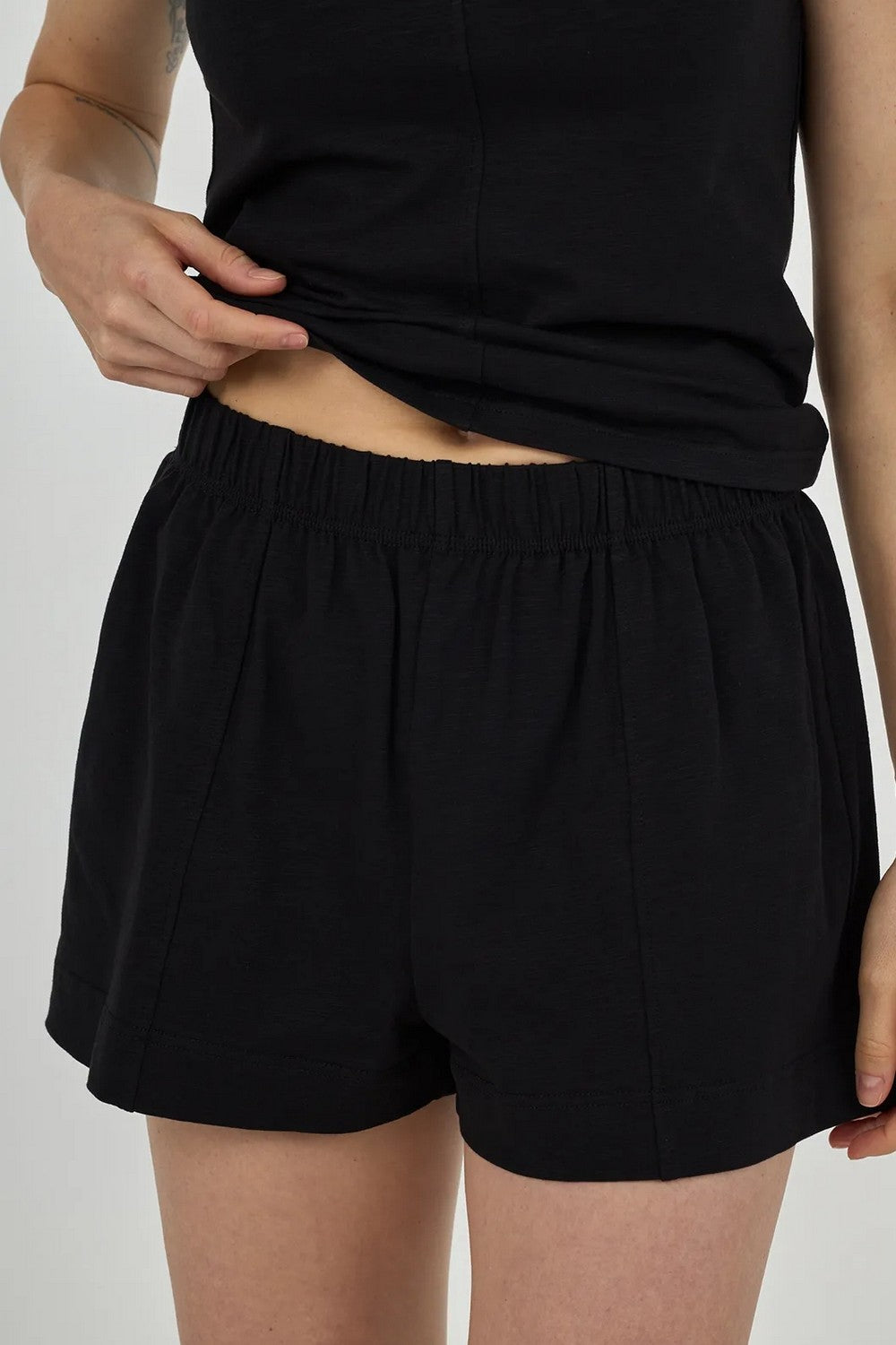 Хлопковая пижама с шортами LPK 4570/27/02 Linen black