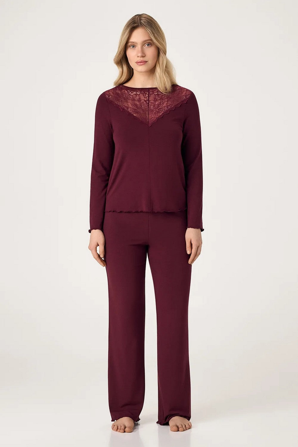 Піжама з модалом LPM 0180/52/02 Louren burgundy Ellen