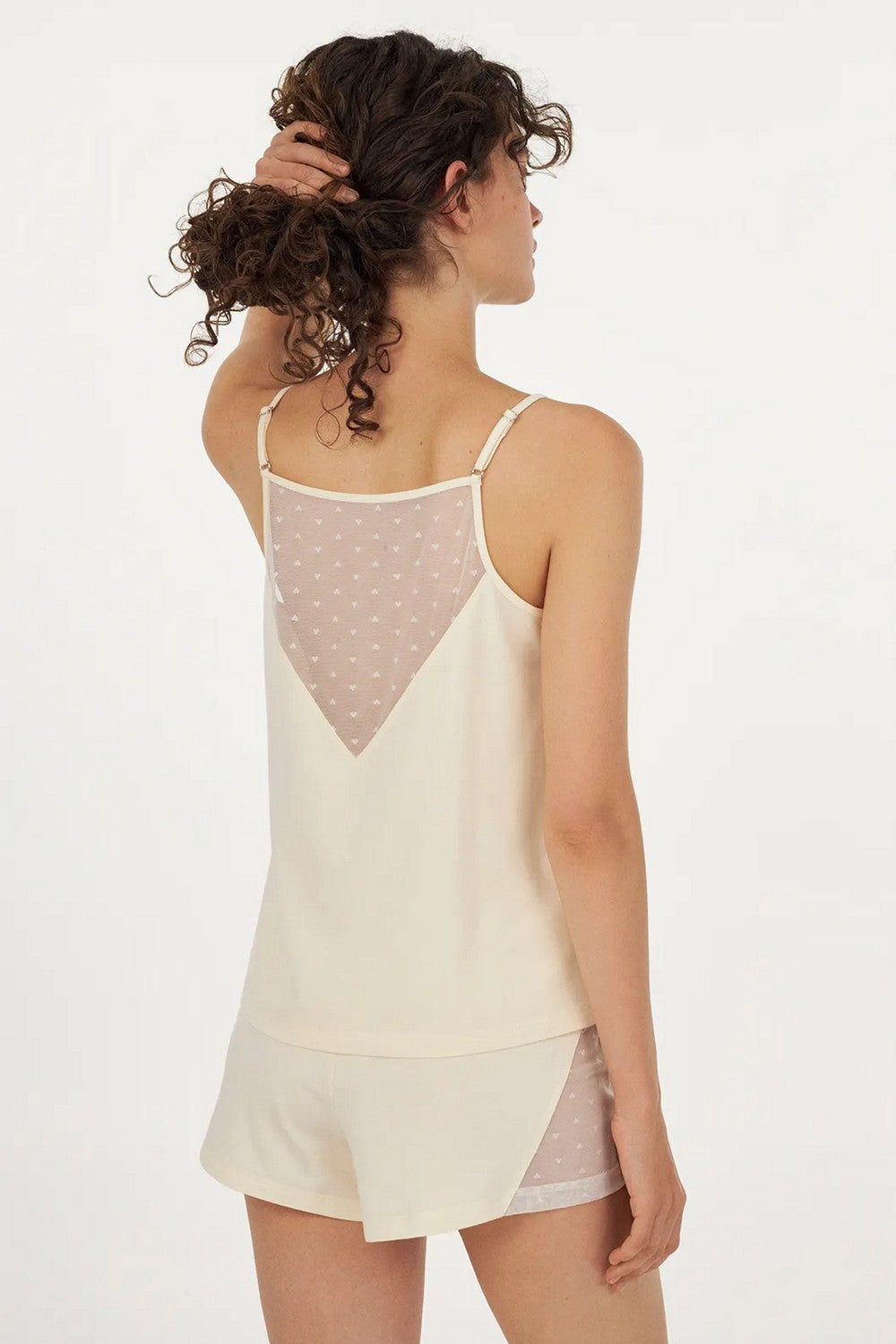 Пижама с микросеткой LPM 4071/16/02 Cecilia Creamy cream