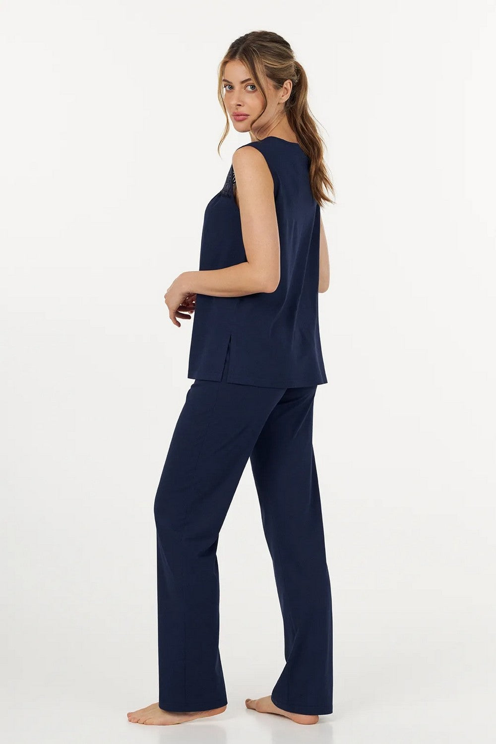 Пижама из модала с брюками LPM 4580/05/01 Paola blue