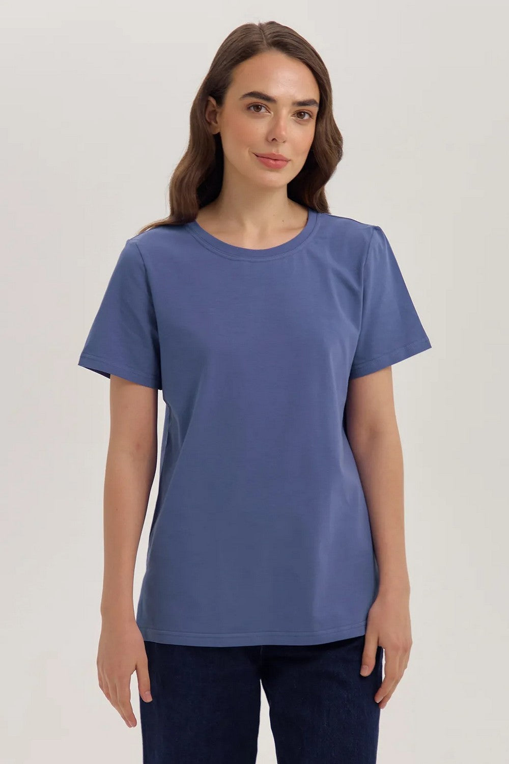 Однотонная футболка из хлопка LSK 20/16/06 Miss Color blue