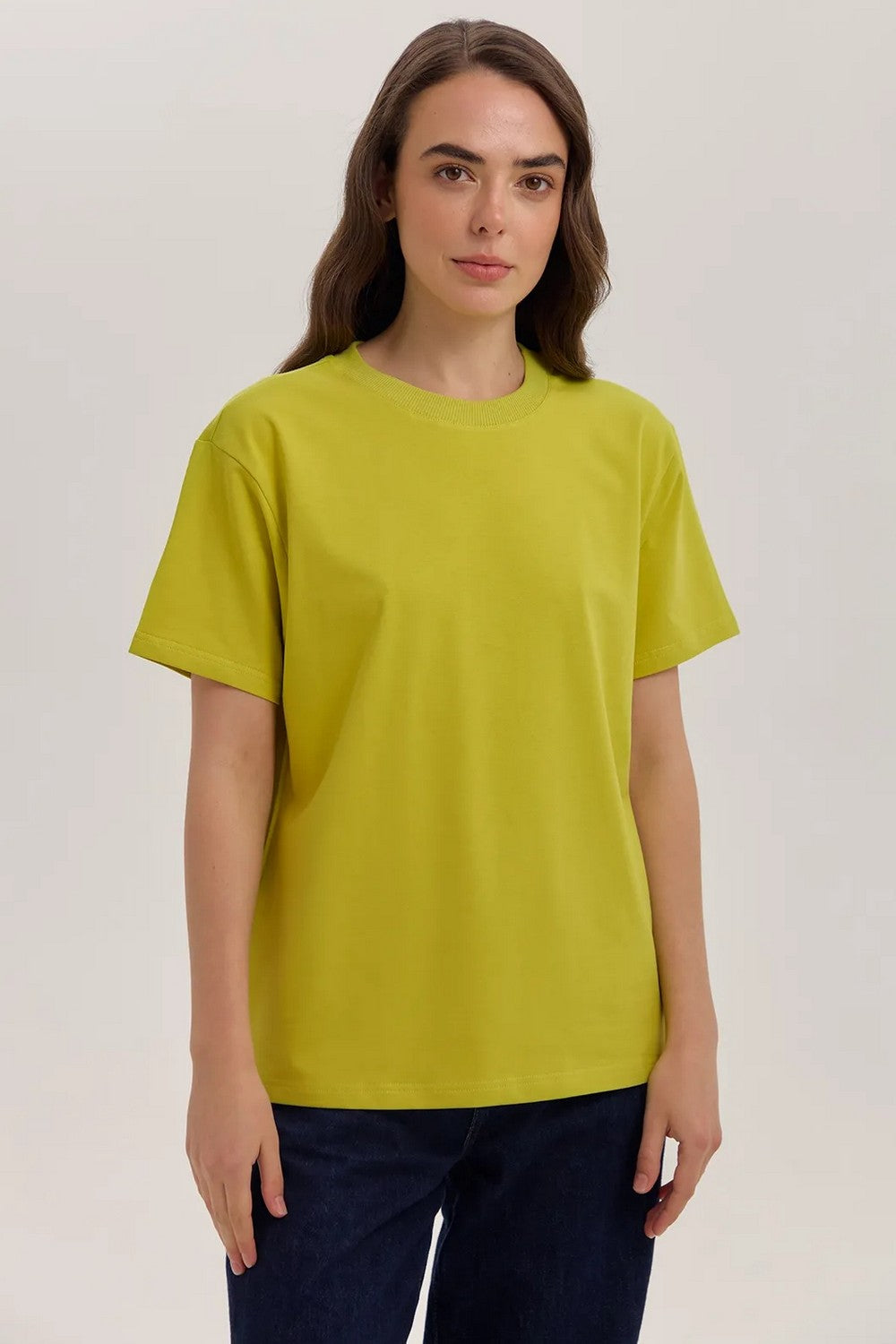 Однотонная футболка из хлопка LSK 29/24/04 Miss Color olive